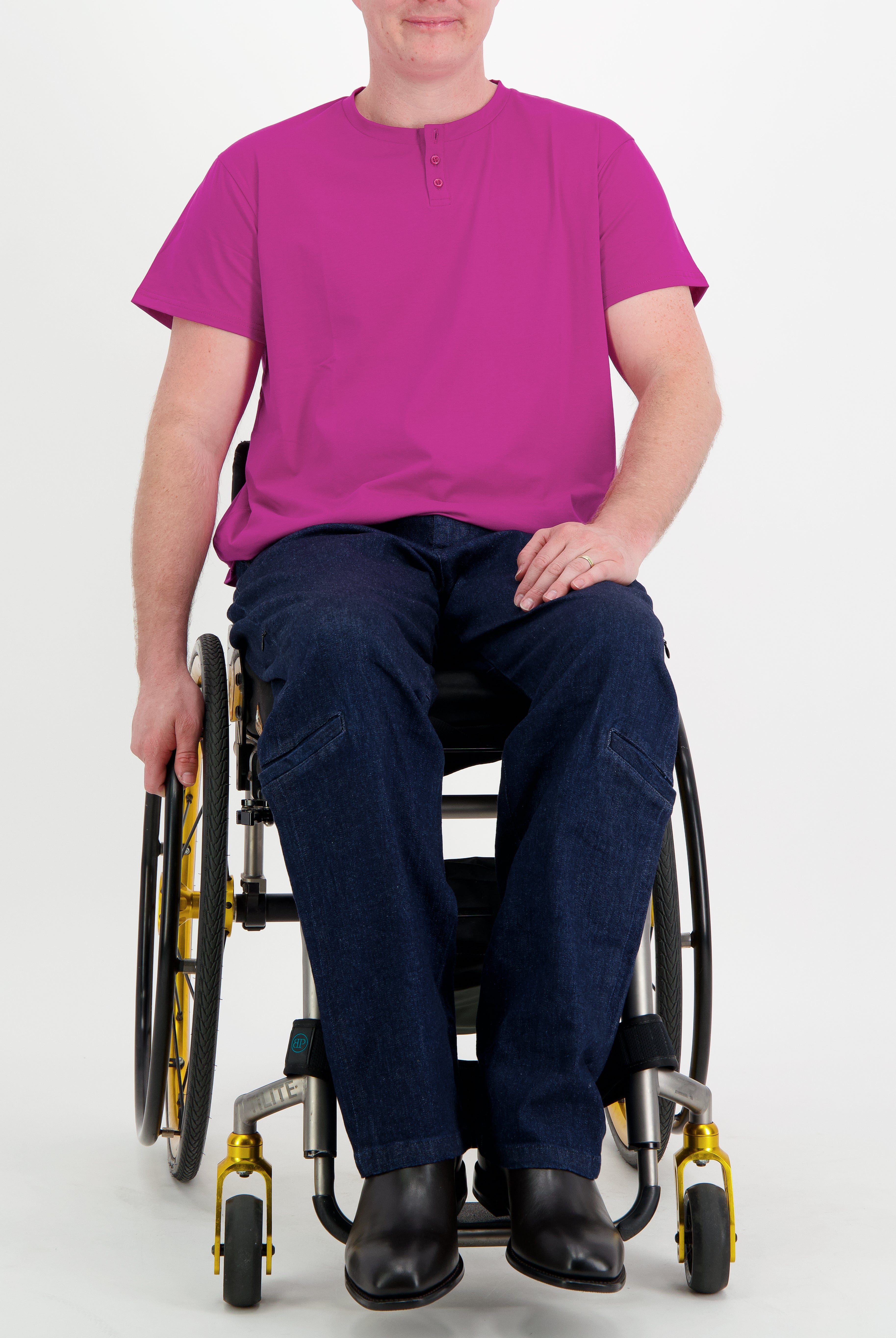 Nick A-Line Tee Stain and Spill Resistant - Crimson Reserve - Christina Stephens