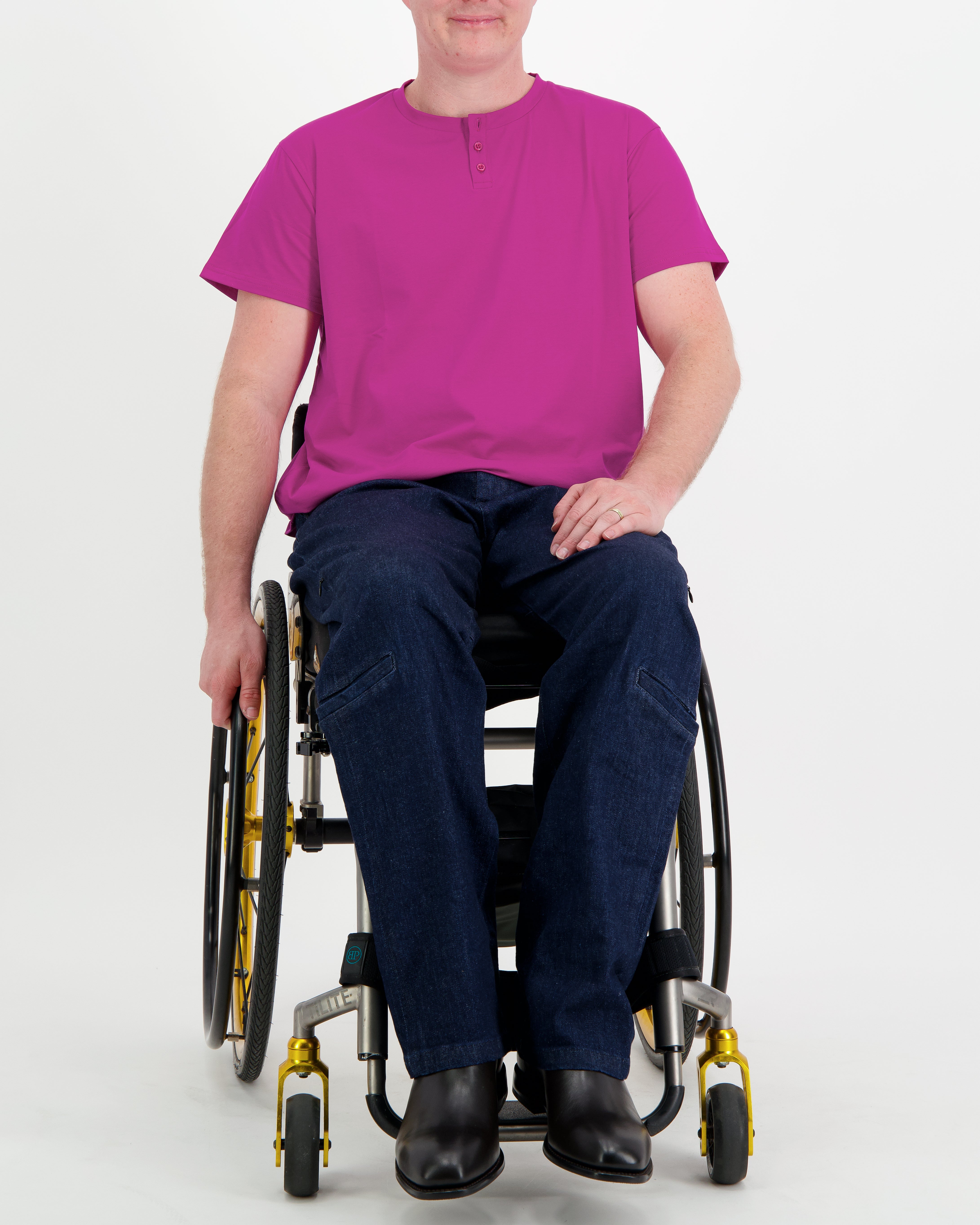 Nick A-Line Tee Stain and Spill Resistant - Crimson Reserve - Christina Stephens