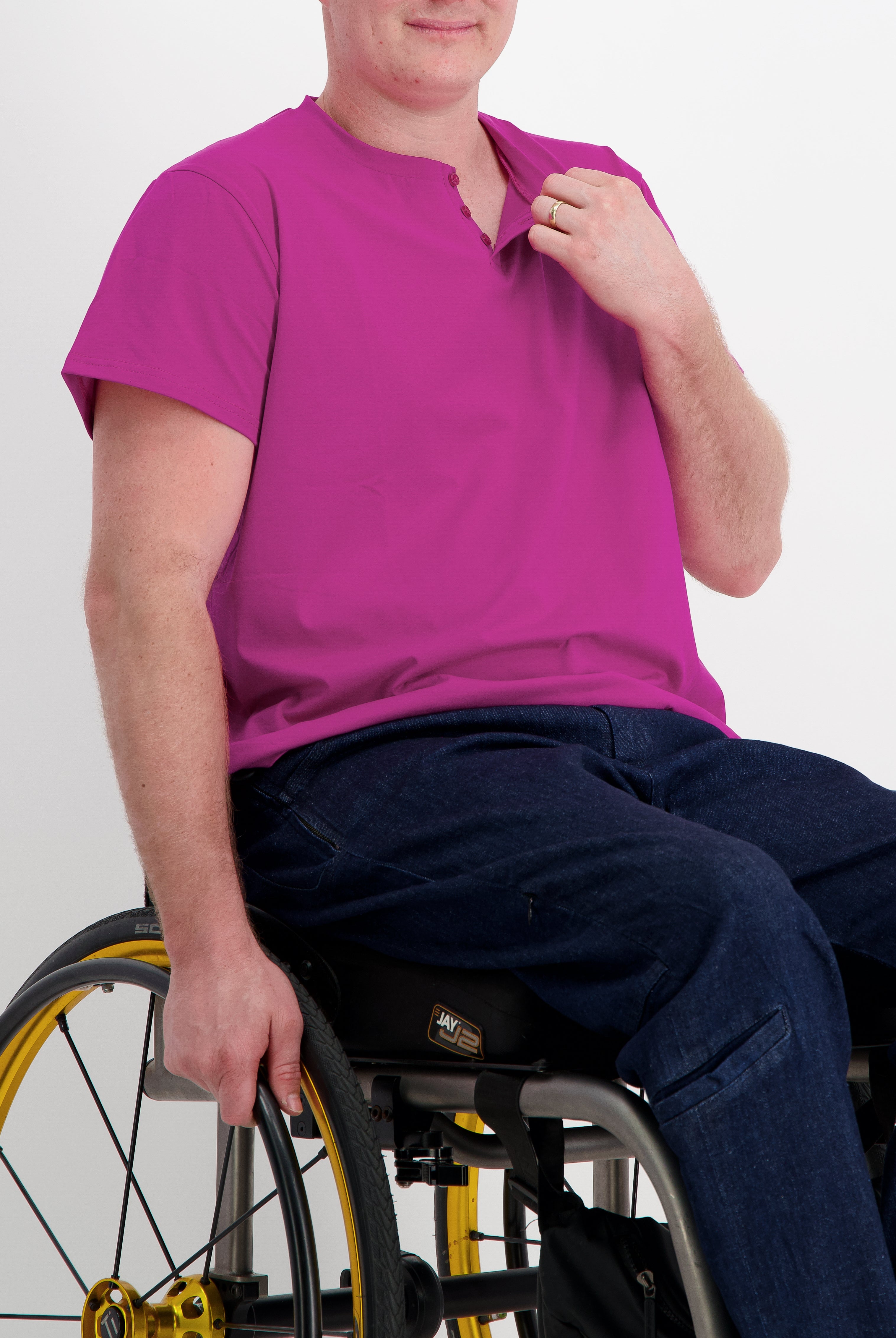 Nick A-Line Tee Stain and Spill Resistant - Crimson Reserve - Christina Stephens