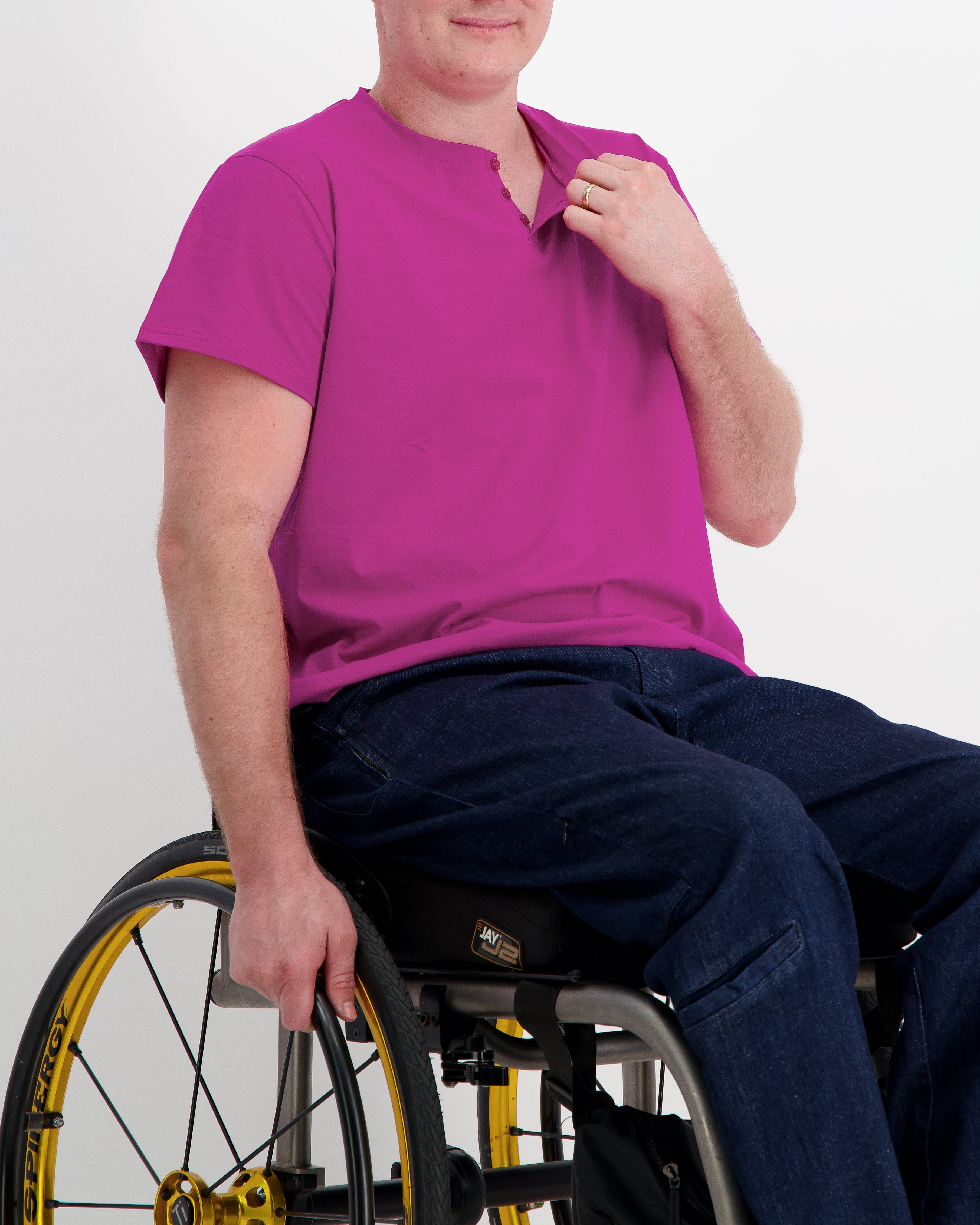 Nick A-Line Tee Stain and Spill Resistant - Crimson Reserve - Christina Stephens