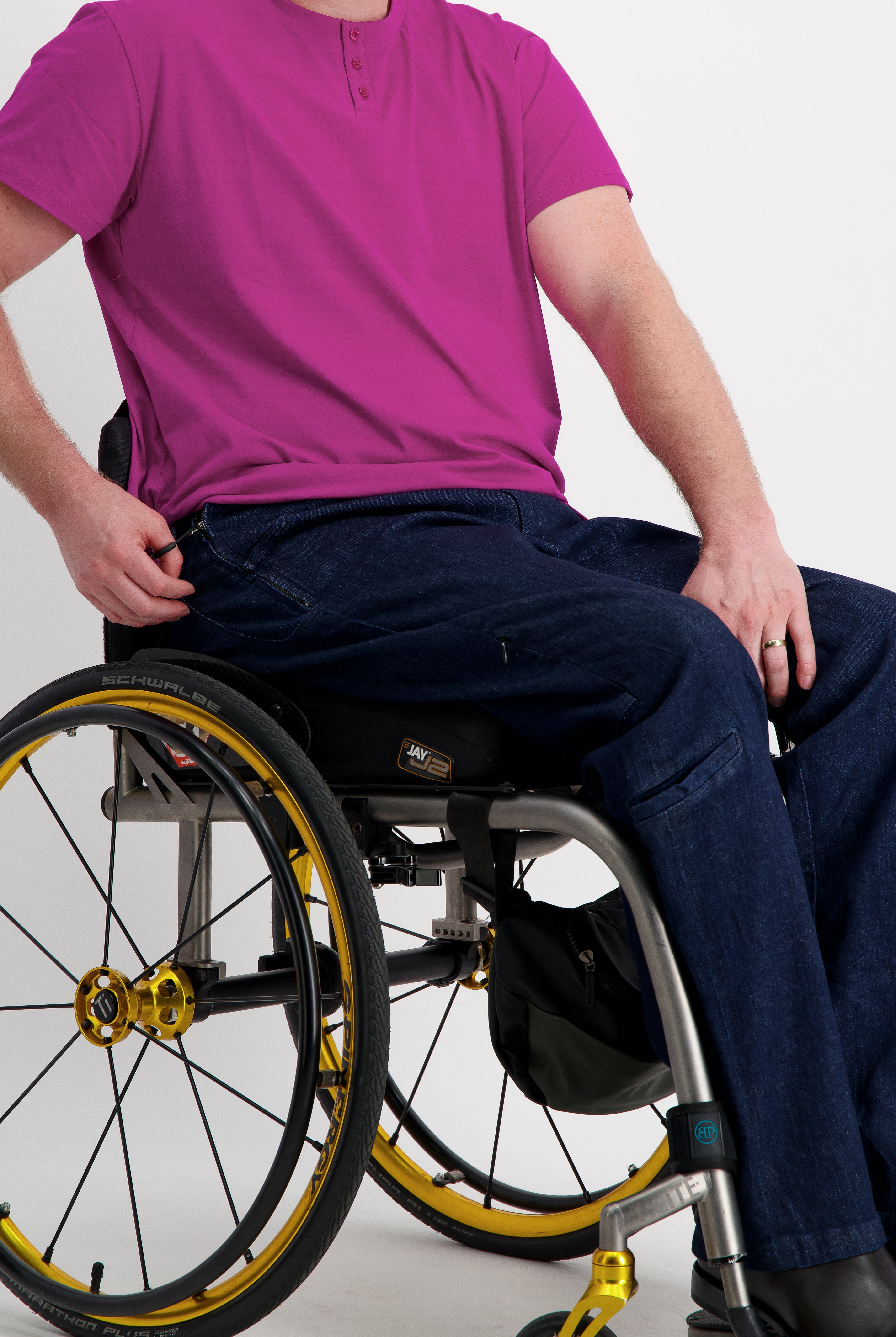 Nick A-Line Tee Stain and Spill Resistant - Crimson Reserve - Christina Stephens