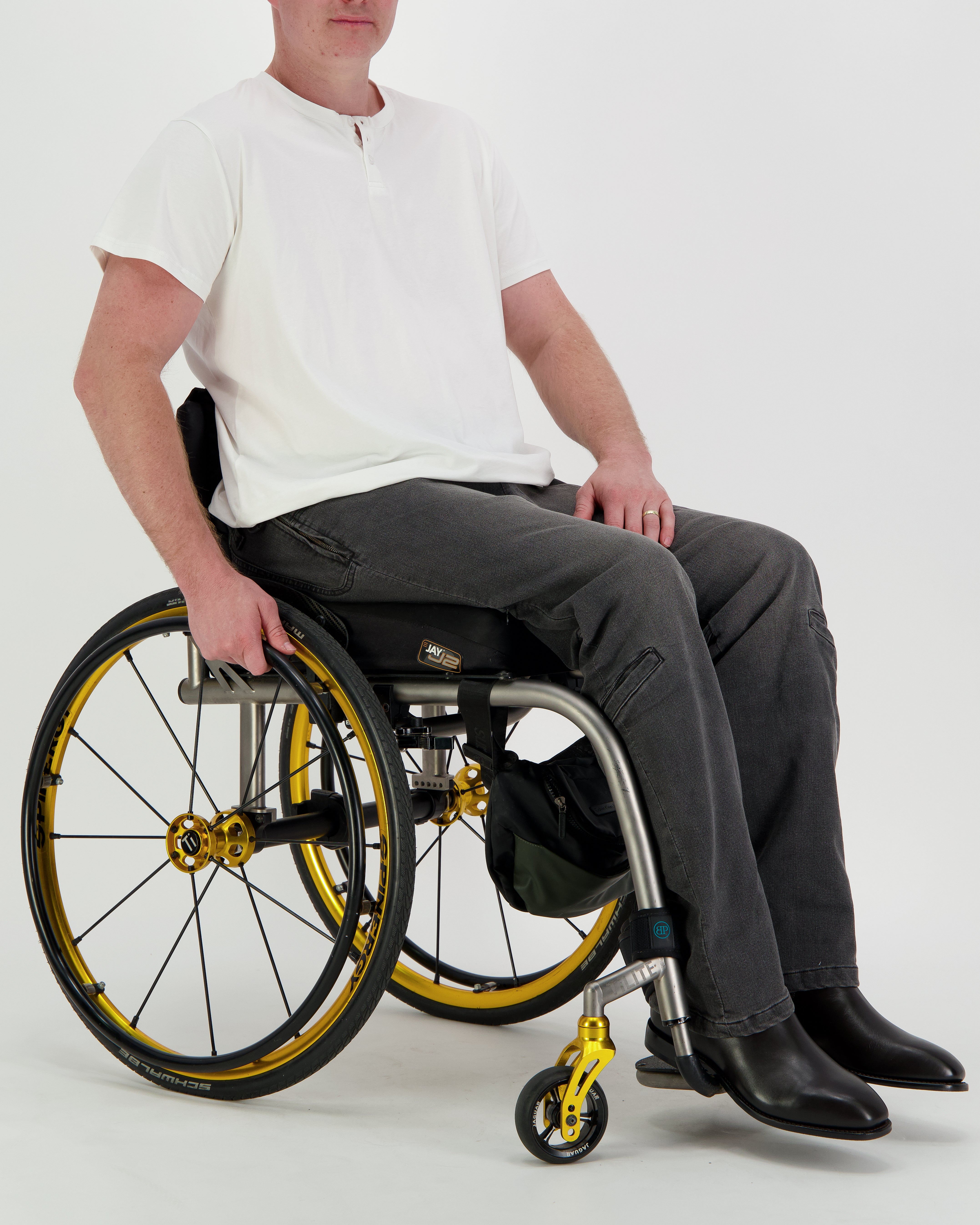 Stephen Seated Jeans for Male Wheelchair Users - Grey 2 & 3 Access Points - Christina Stephens