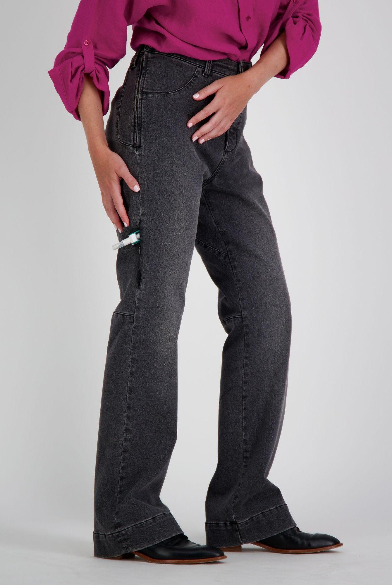 Annie Seated Jeans for Female Wheelchair Users - Grey - Christina Stephens