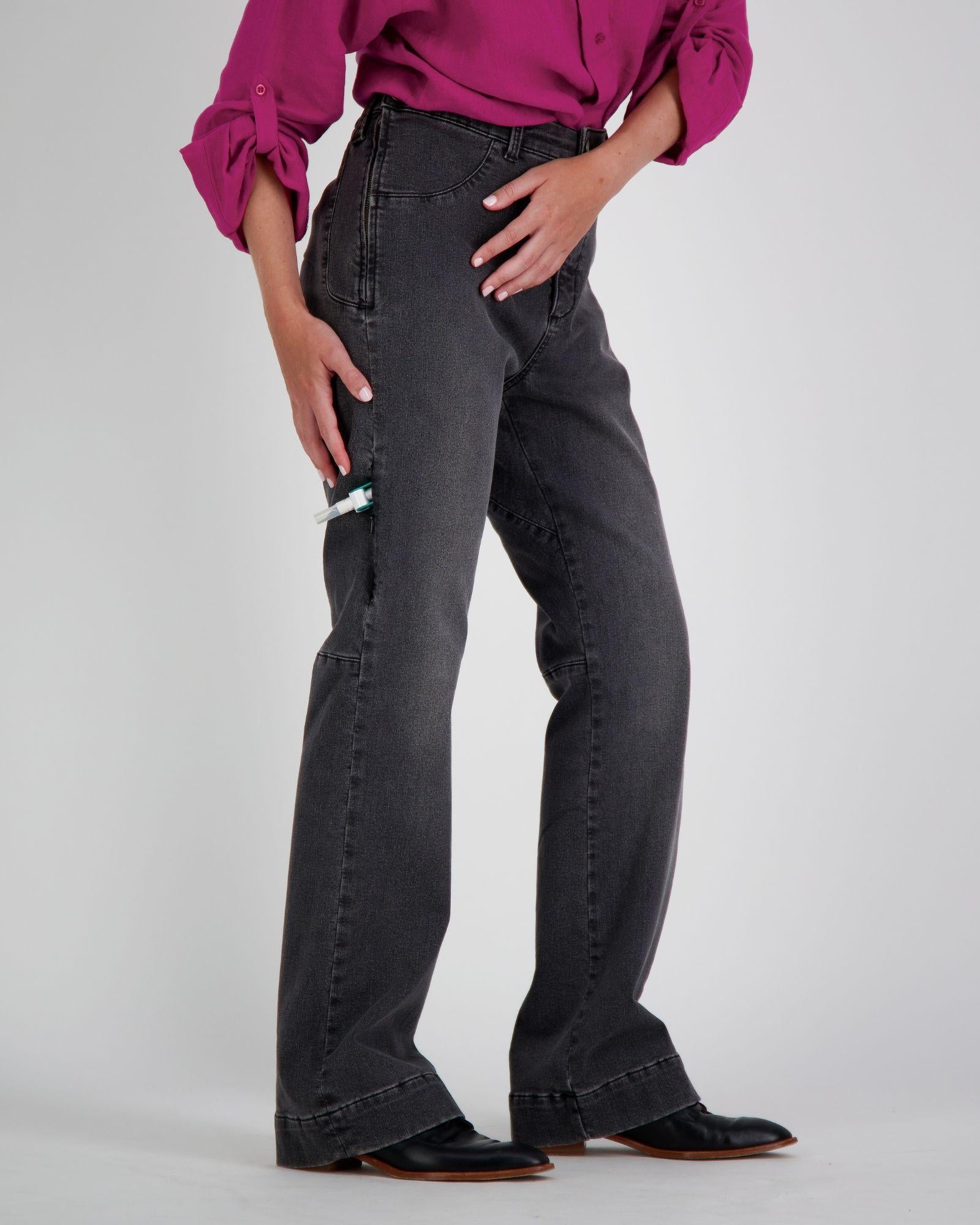 Annie Seated Jeans for Female Wheelchair Users - Grey - Christina Stephens