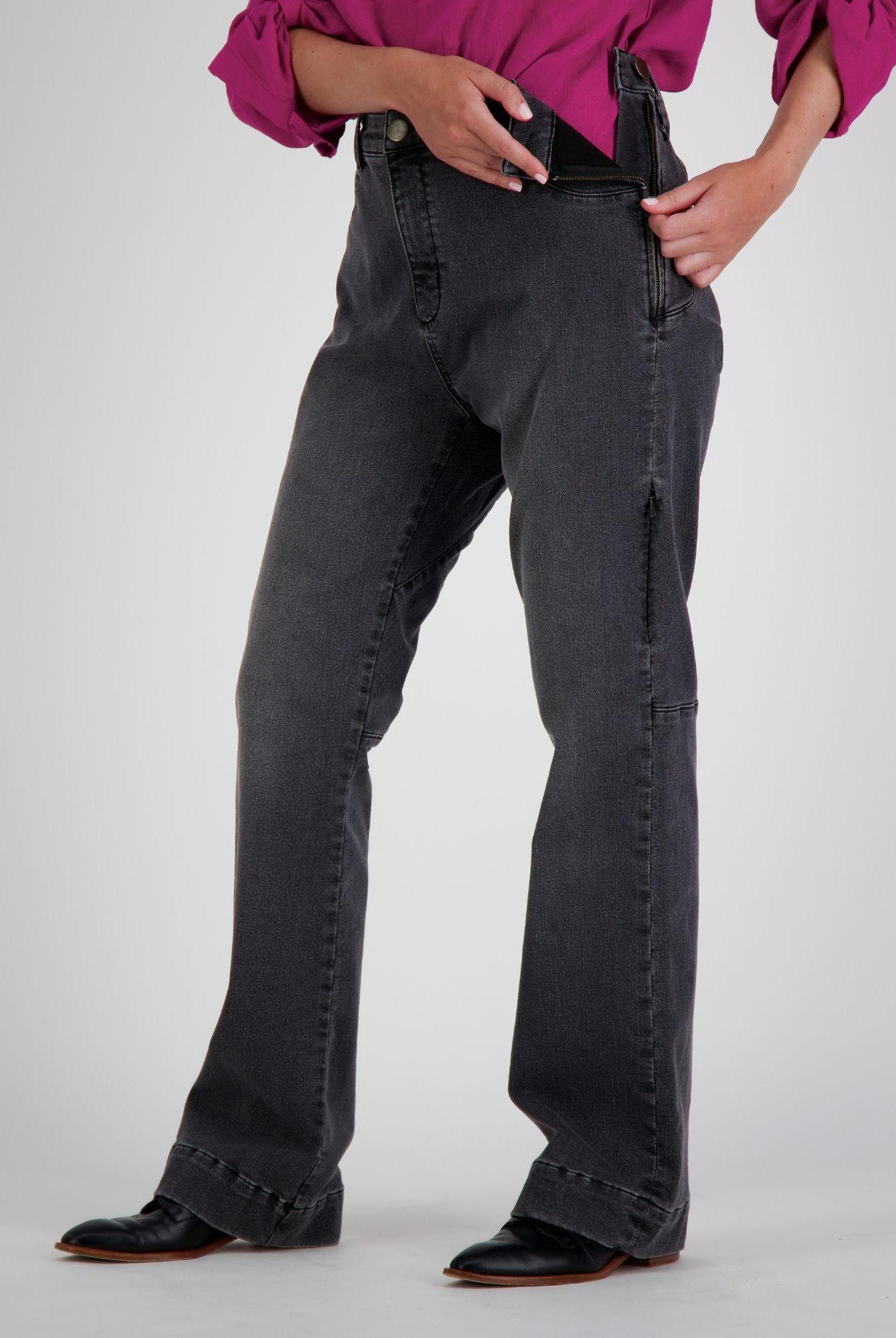 Annie Seated Jeans for Female Wheelchair Users - Grey - Christina Stephens