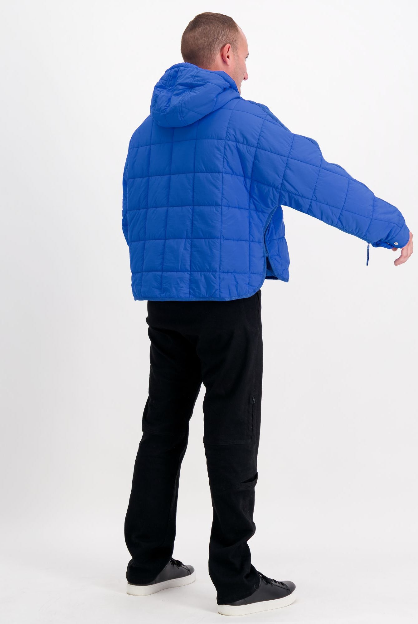 Elly Universal Adaptive Puffer Jacket for Wheelchair Users - Blue - Christina Stephens