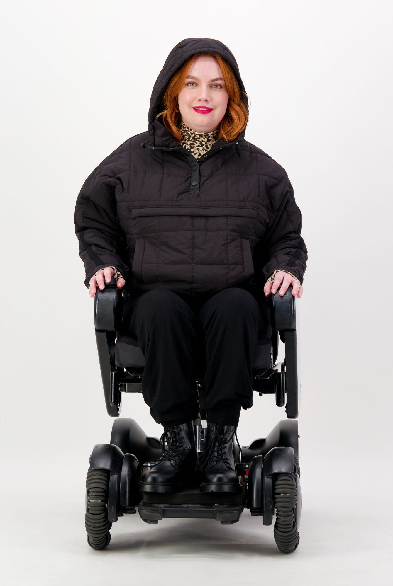 Elly Universal Adaptive Puffer Jacket for Wheelchair Users - Black - Christina Stephens