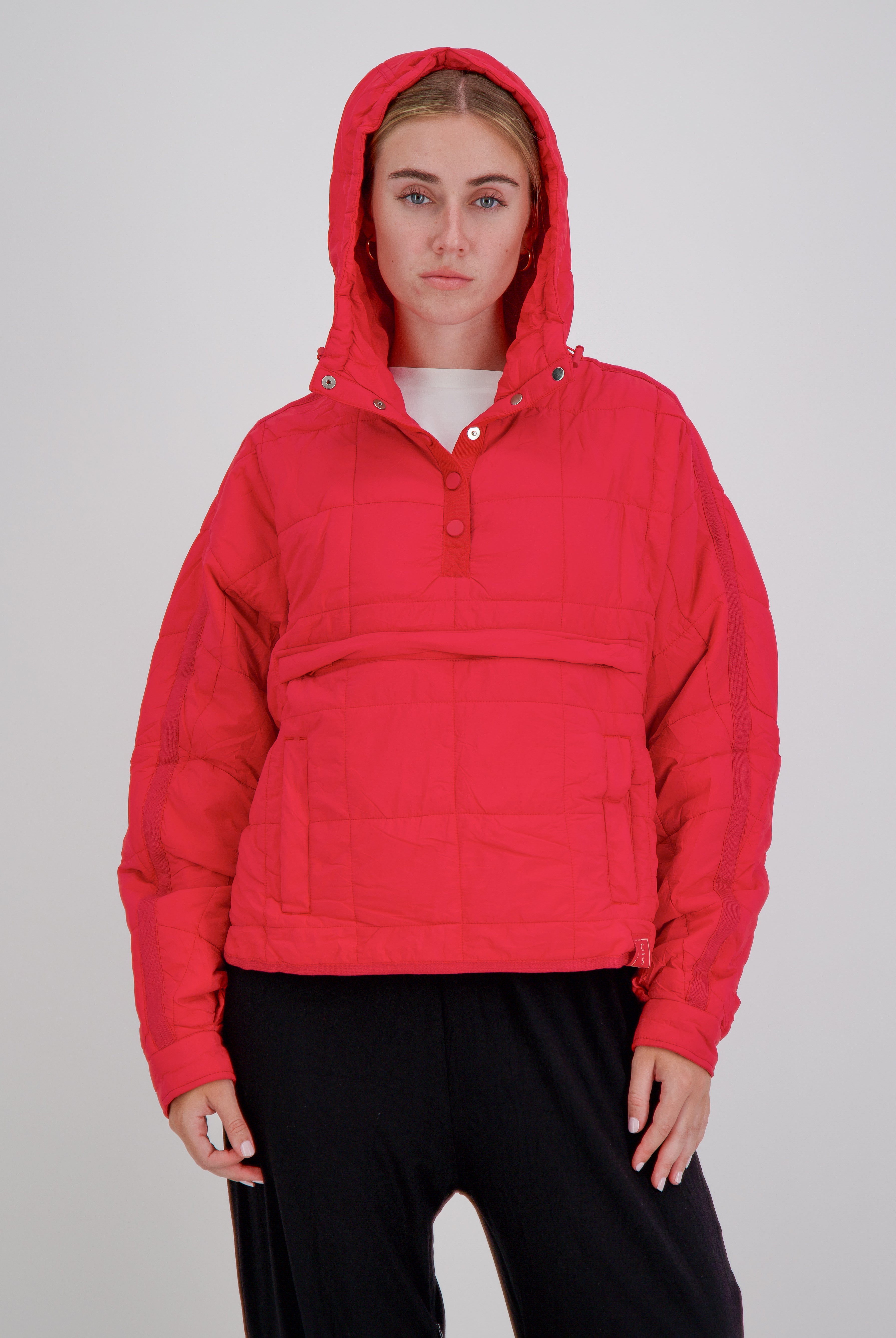 Elly Universal Adaptive Puffer Jacket for Wheelchair Users - Red - Christina Stephens