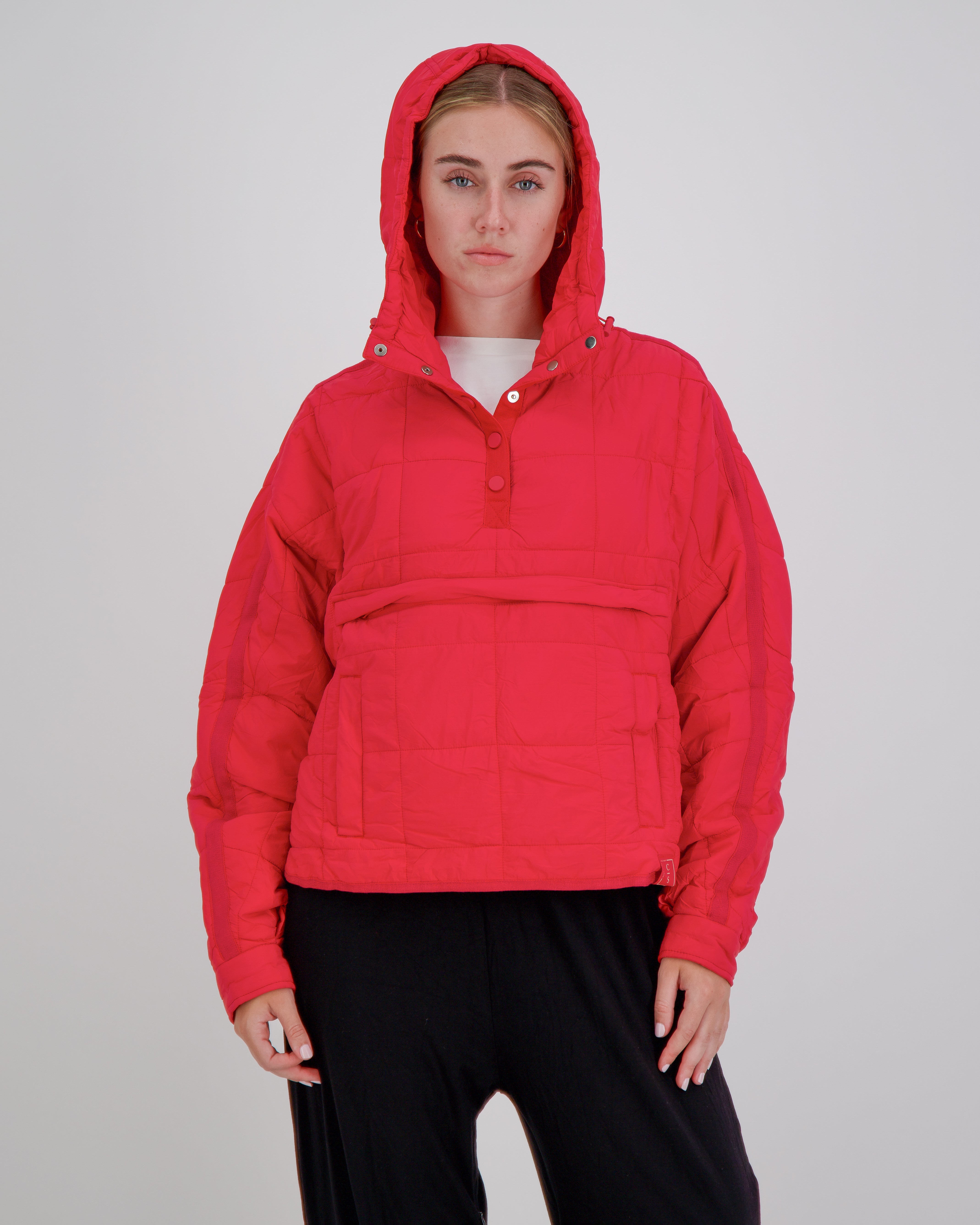 Elly Universal Adaptive Puffer Jacket for Wheelchair Users - Red - Christina Stephens
