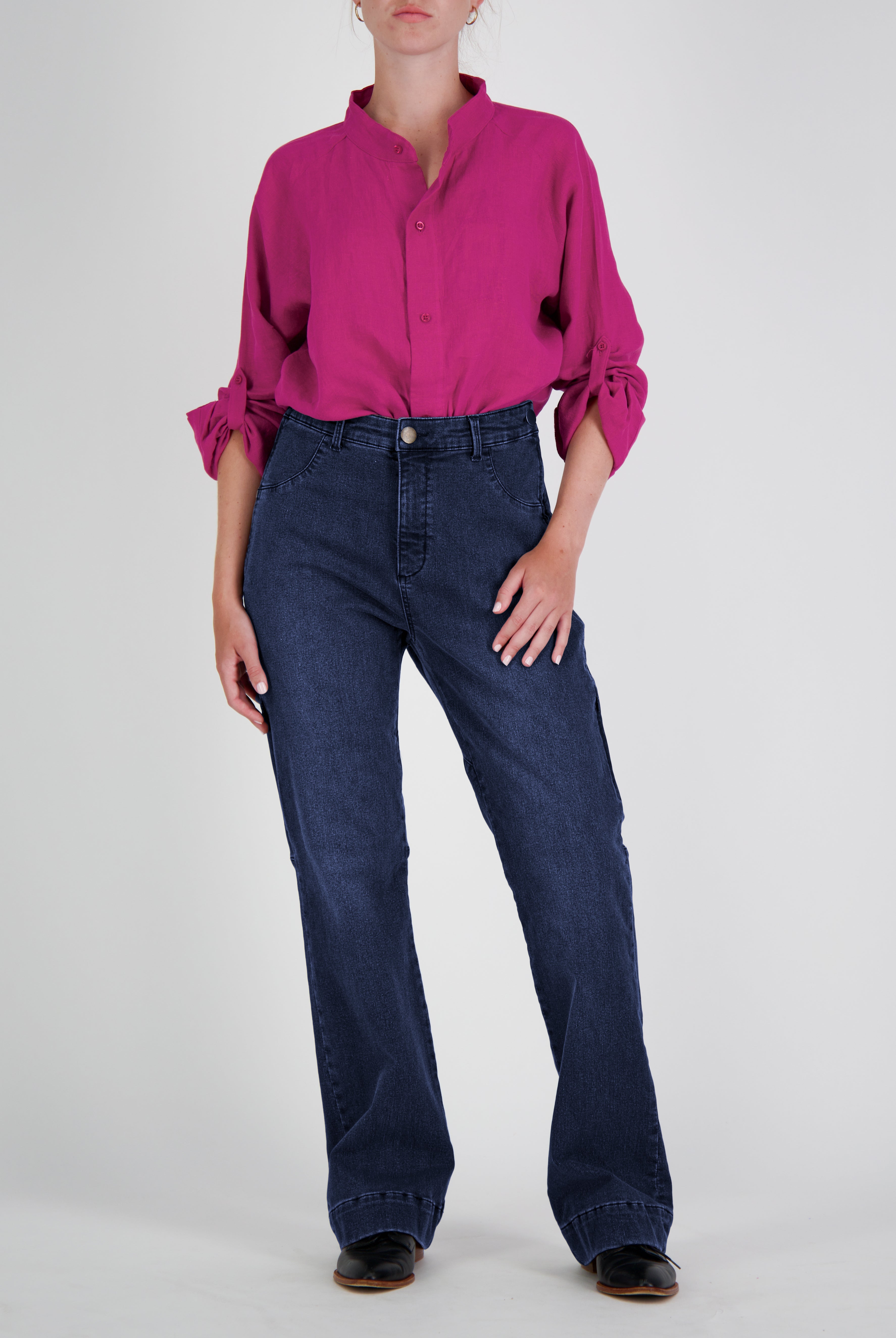 Annie Seated Jeans for Female Wheelchair Users - Blue 2 & 3 Access Points - Christina Stephens