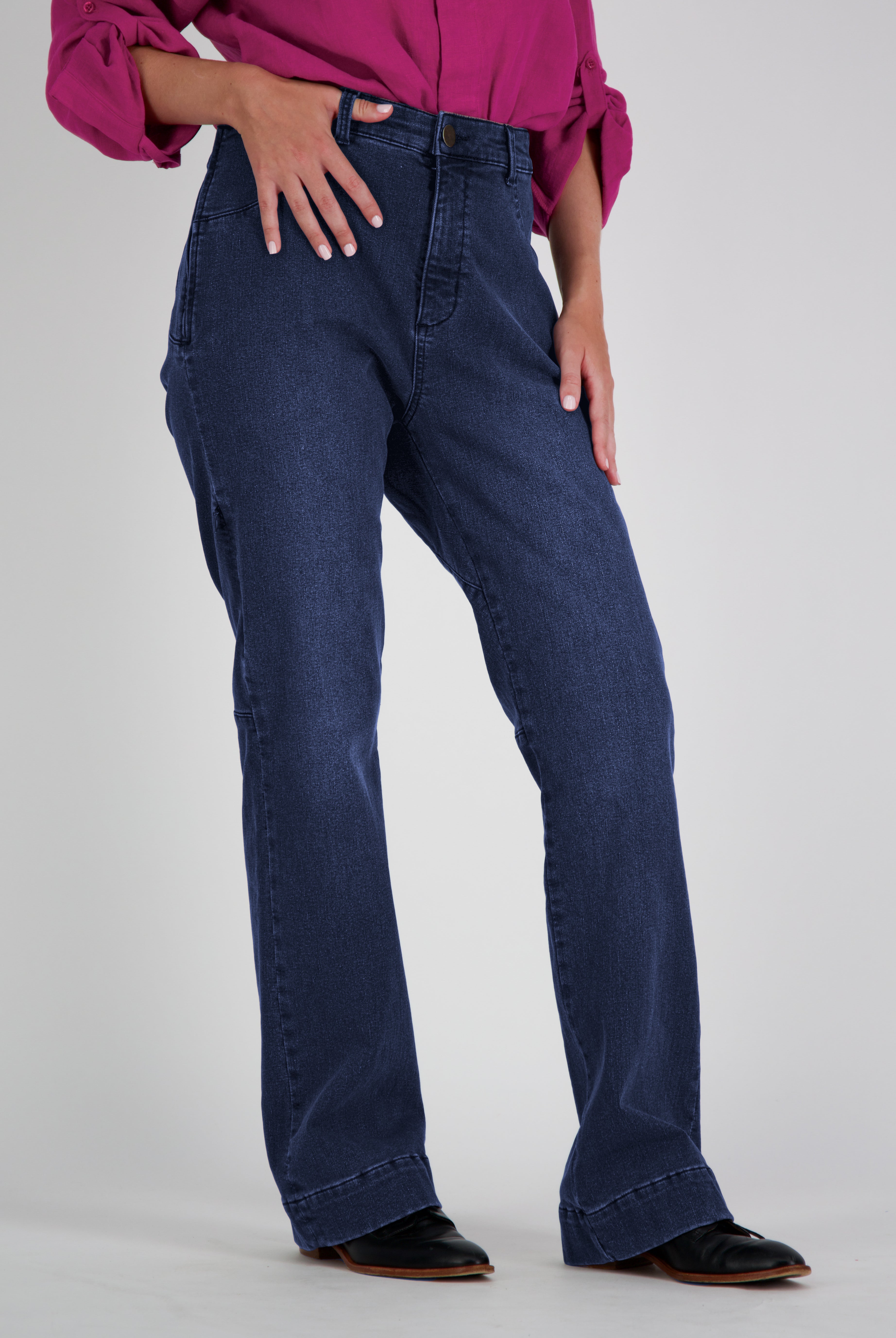 Annie Seated Jeans for Female Wheelchair Users - Blue 2 & 3 Access Points - Christina Stephens