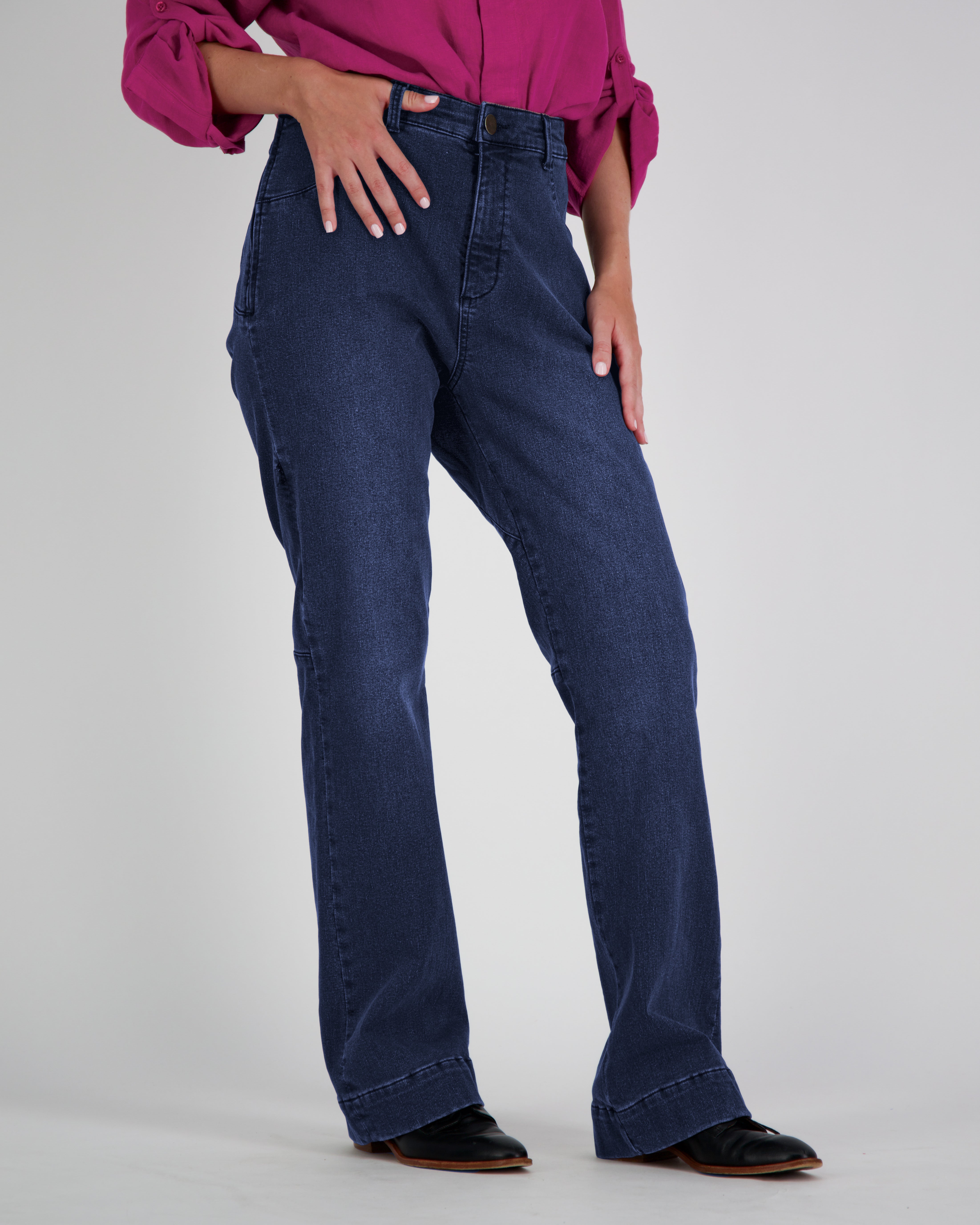 Annie Seated Jeans for Female Wheelchair Users - Blue 2 & 3 Access Points - Christina Stephens