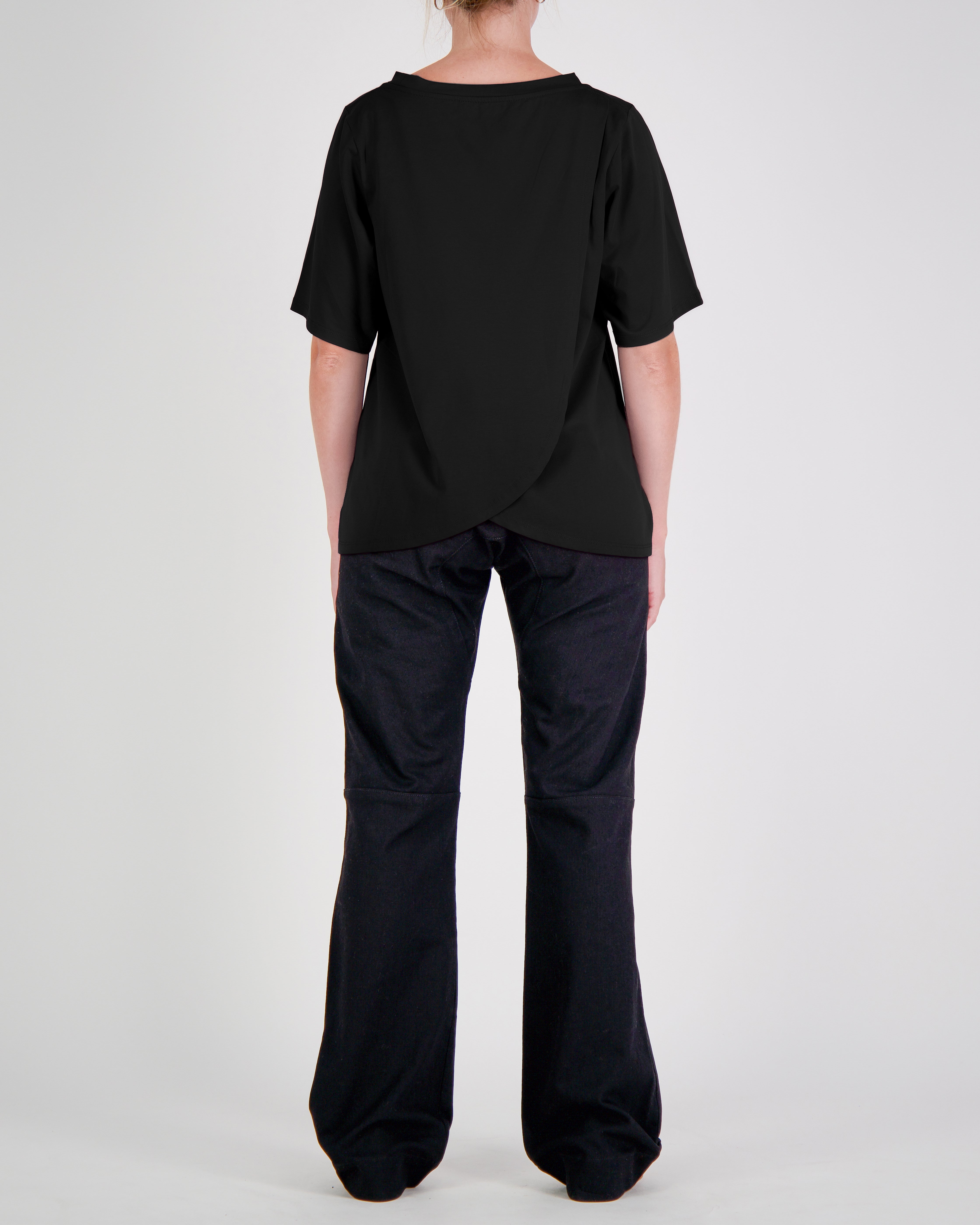 Lilli Leaf Back T-Shirt Stain and Spill Resistant for Dexterity - Black - Christina Stephens