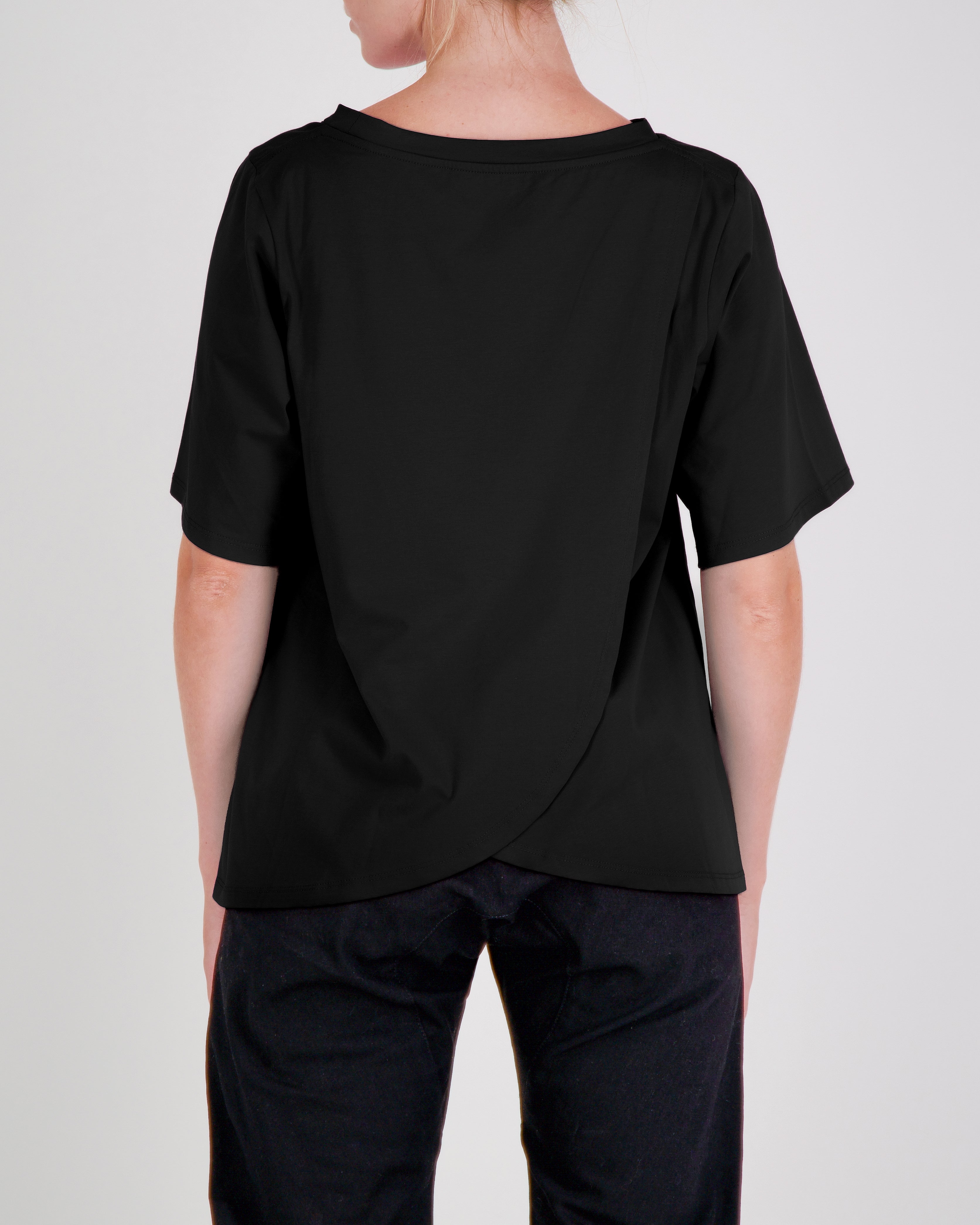 Lilli Leaf Back T-Shirt Stain and Spill Resistant for Dexterity - Black - Christina Stephens