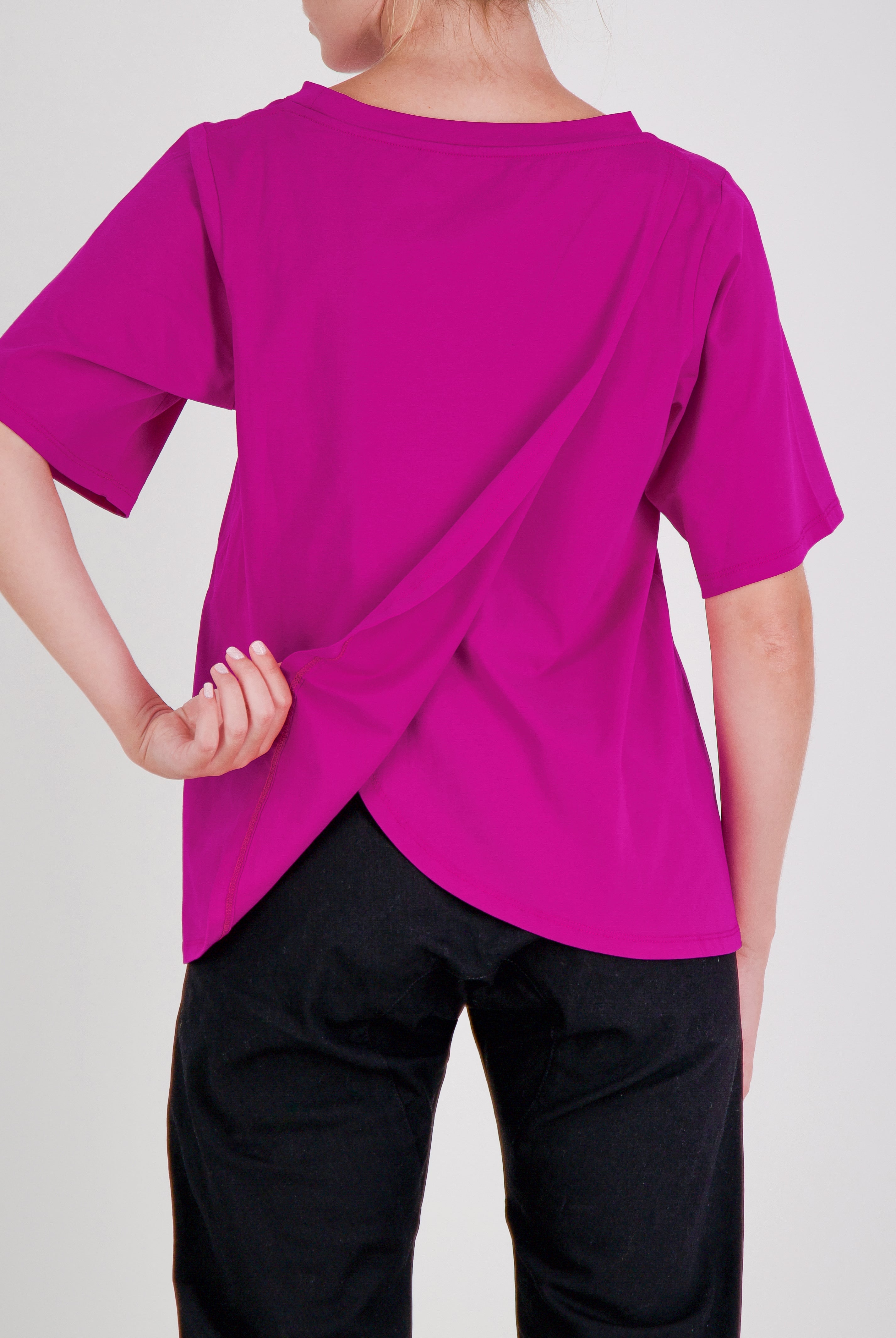 Lilli Leaf Back T-Shirt Stain and Spill Resistant for Dexterity Support - Berry Burst - Christina Stephens