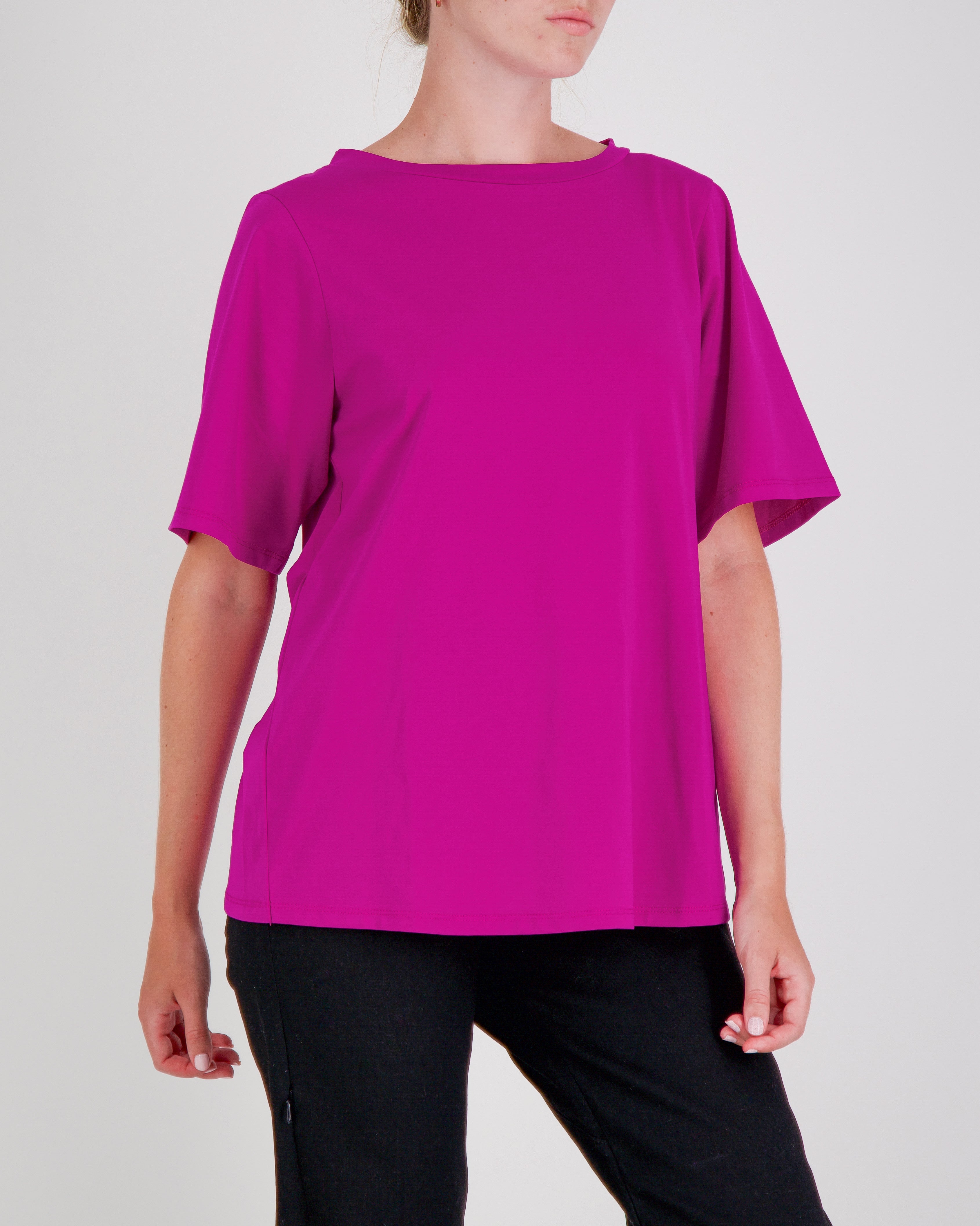 Lilli Leaf Back T-Shirt Stain and Spill Resistant for Dexterity Support - Berry Burst - Christina Stephens