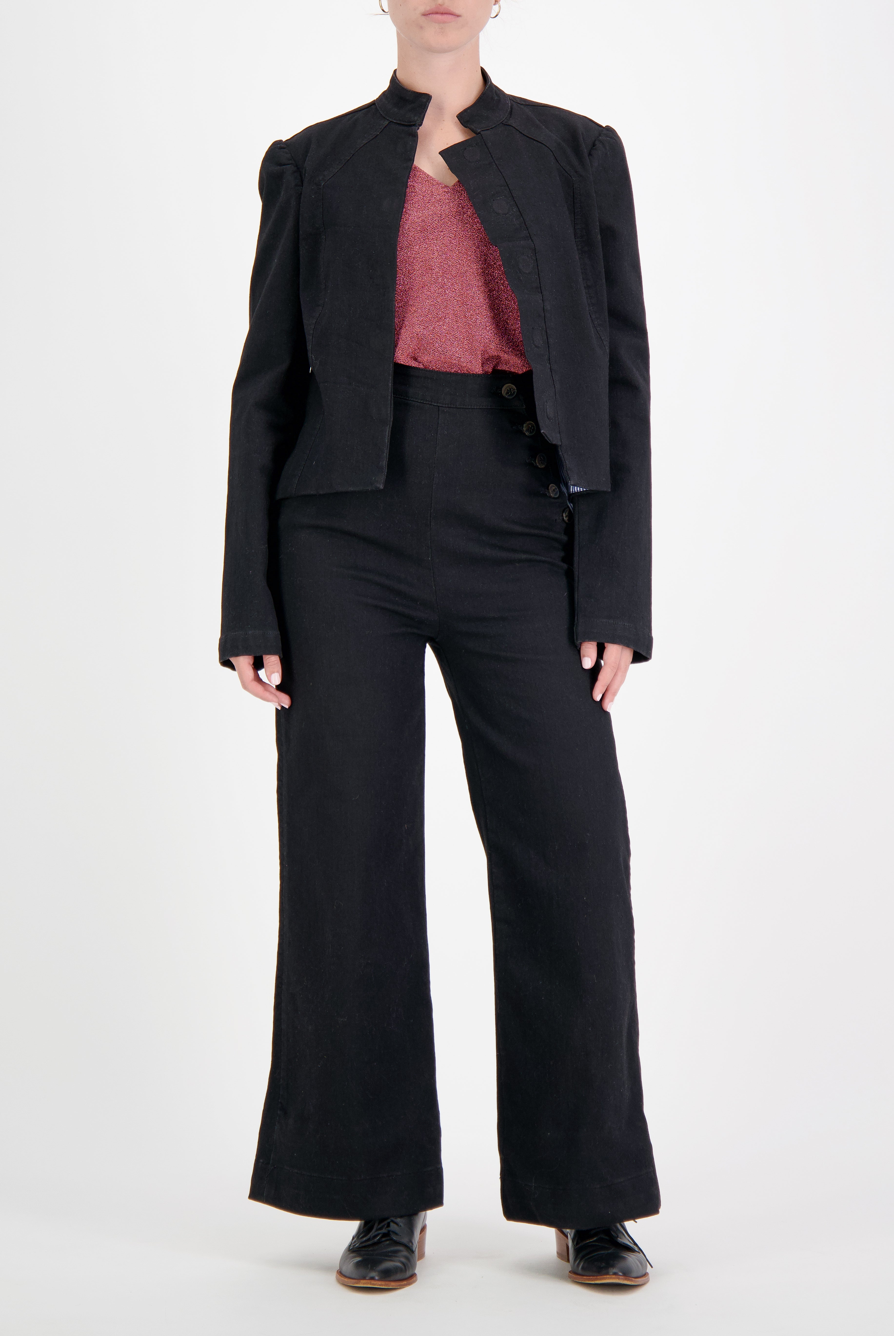 Paula Cropped Magnetic Jacket for Dexterity Support - Black - Christina Stephens