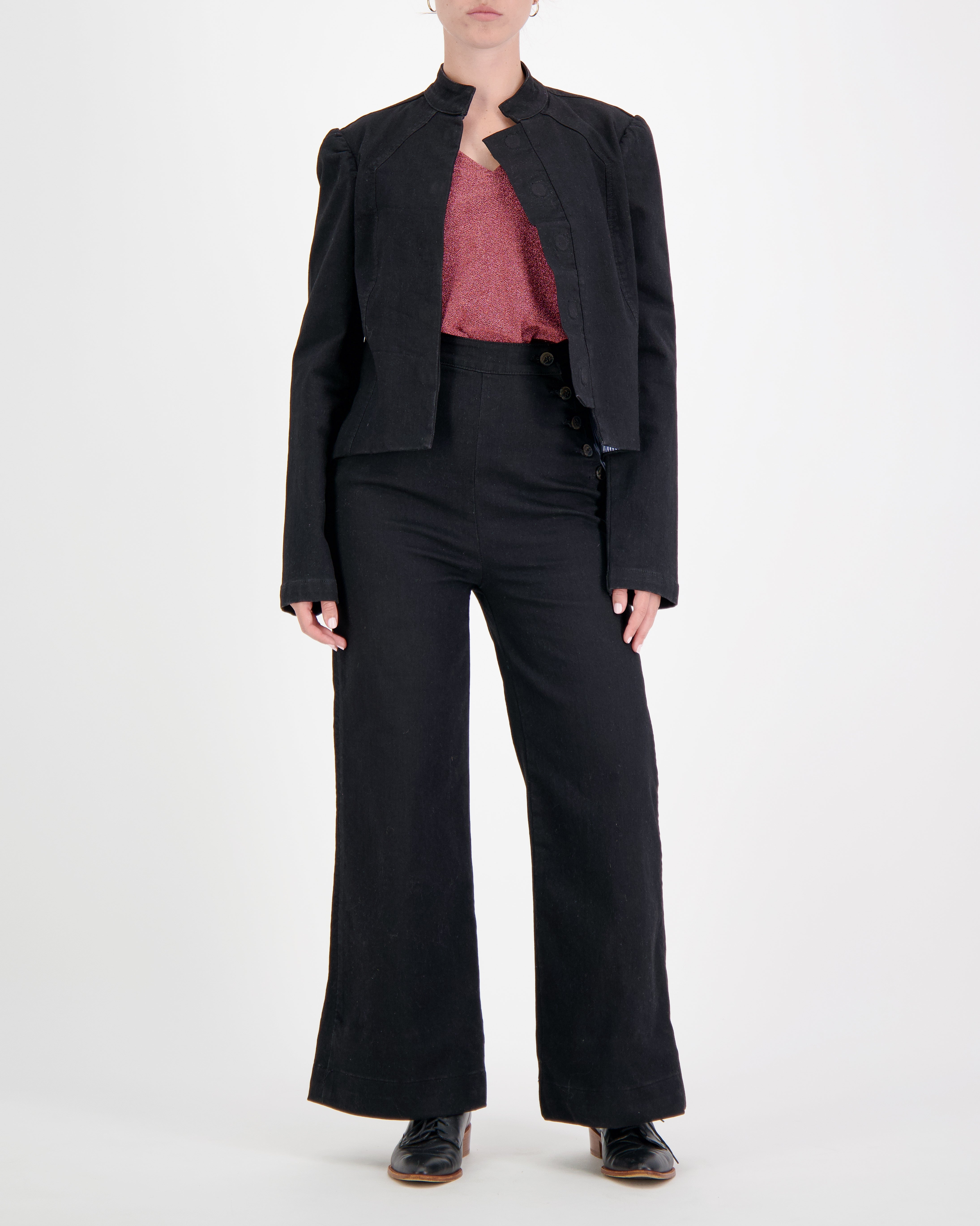 Paula Cropped Magnetic Jacket for Dexterity Support - Black - Christina Stephens