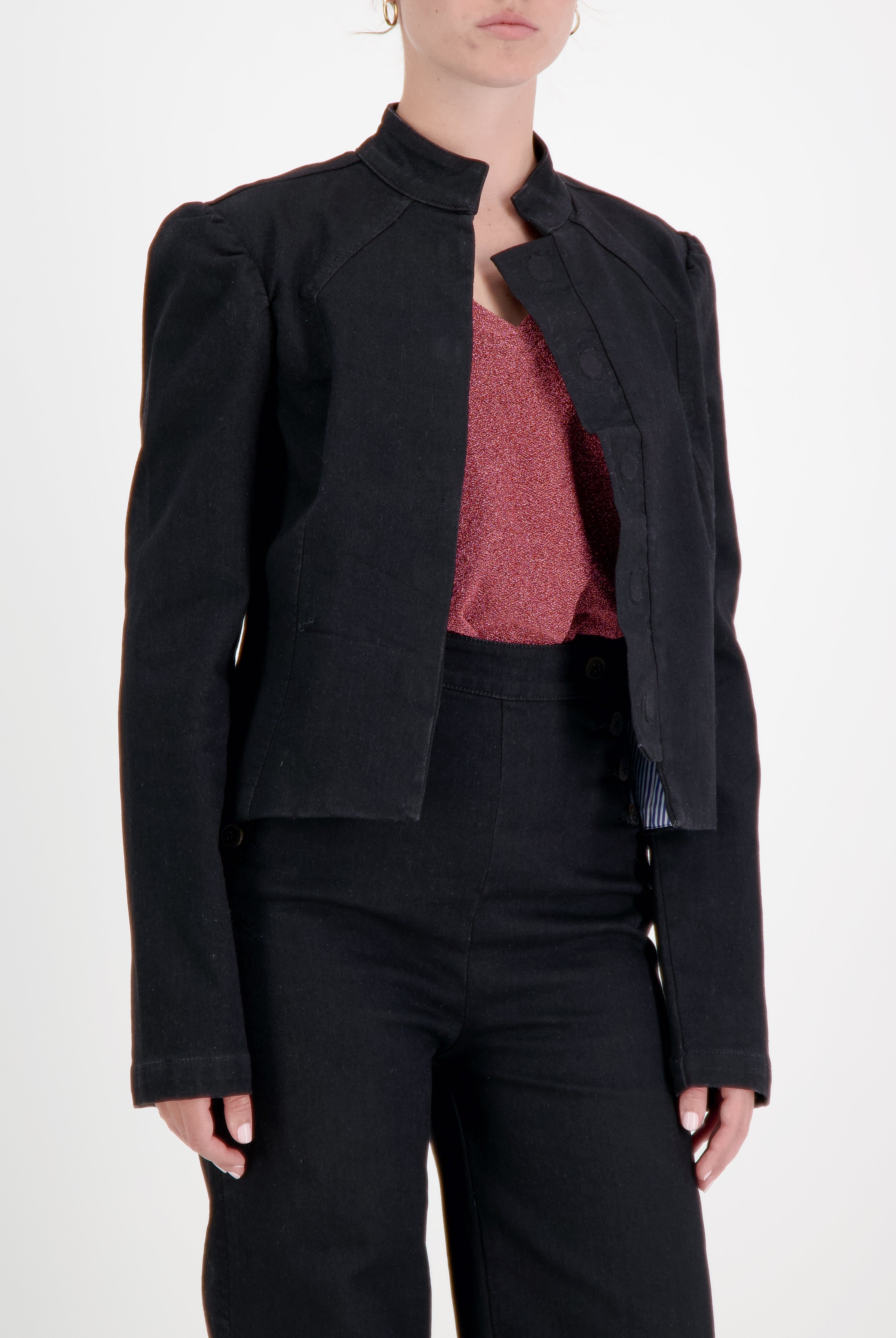 Paula Cropped Magnetic Jacket for Dexterity Support - Black - Christina Stephens