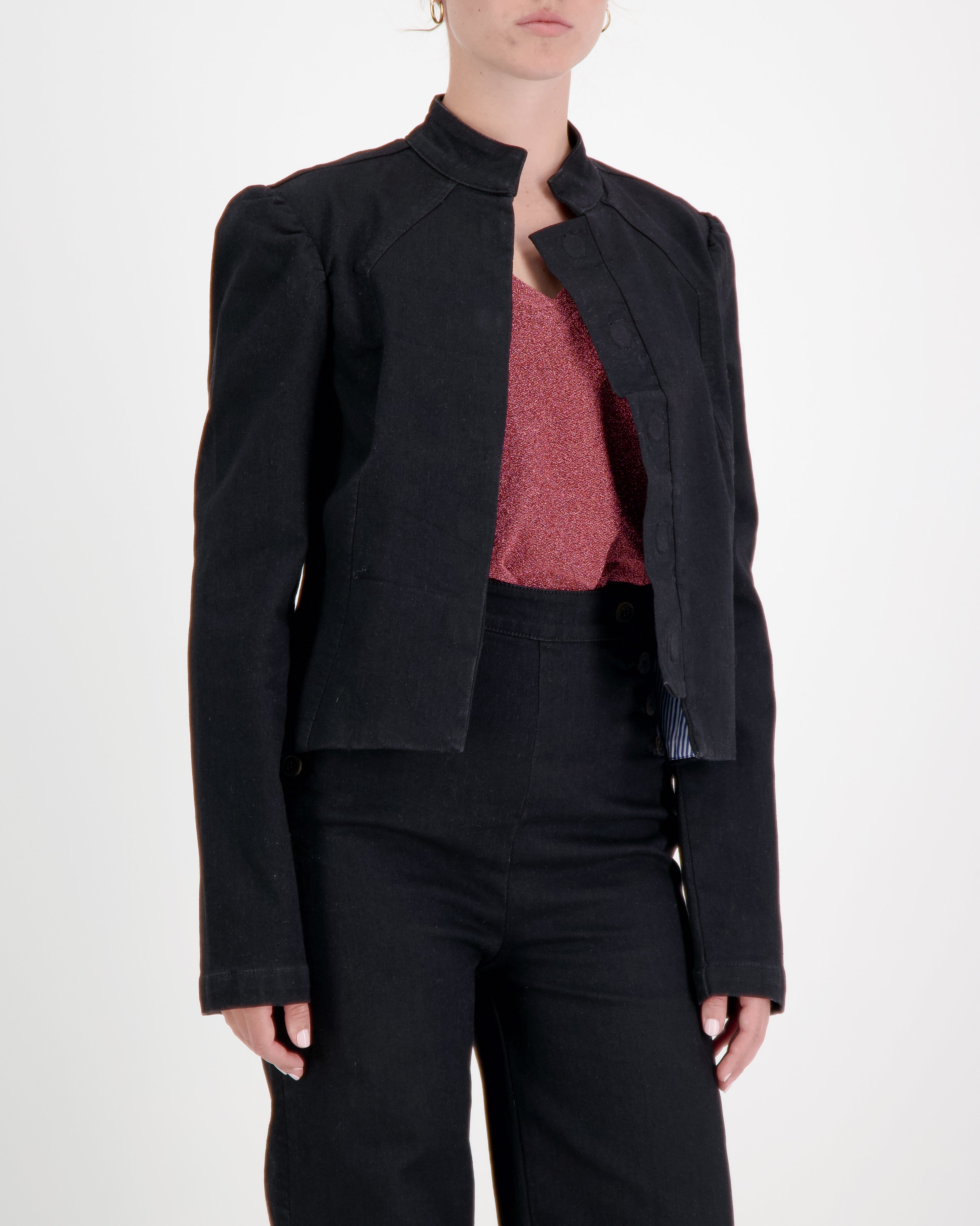 Paula Cropped Magnetic Jacket for Dexterity Support - Black - Christina Stephens