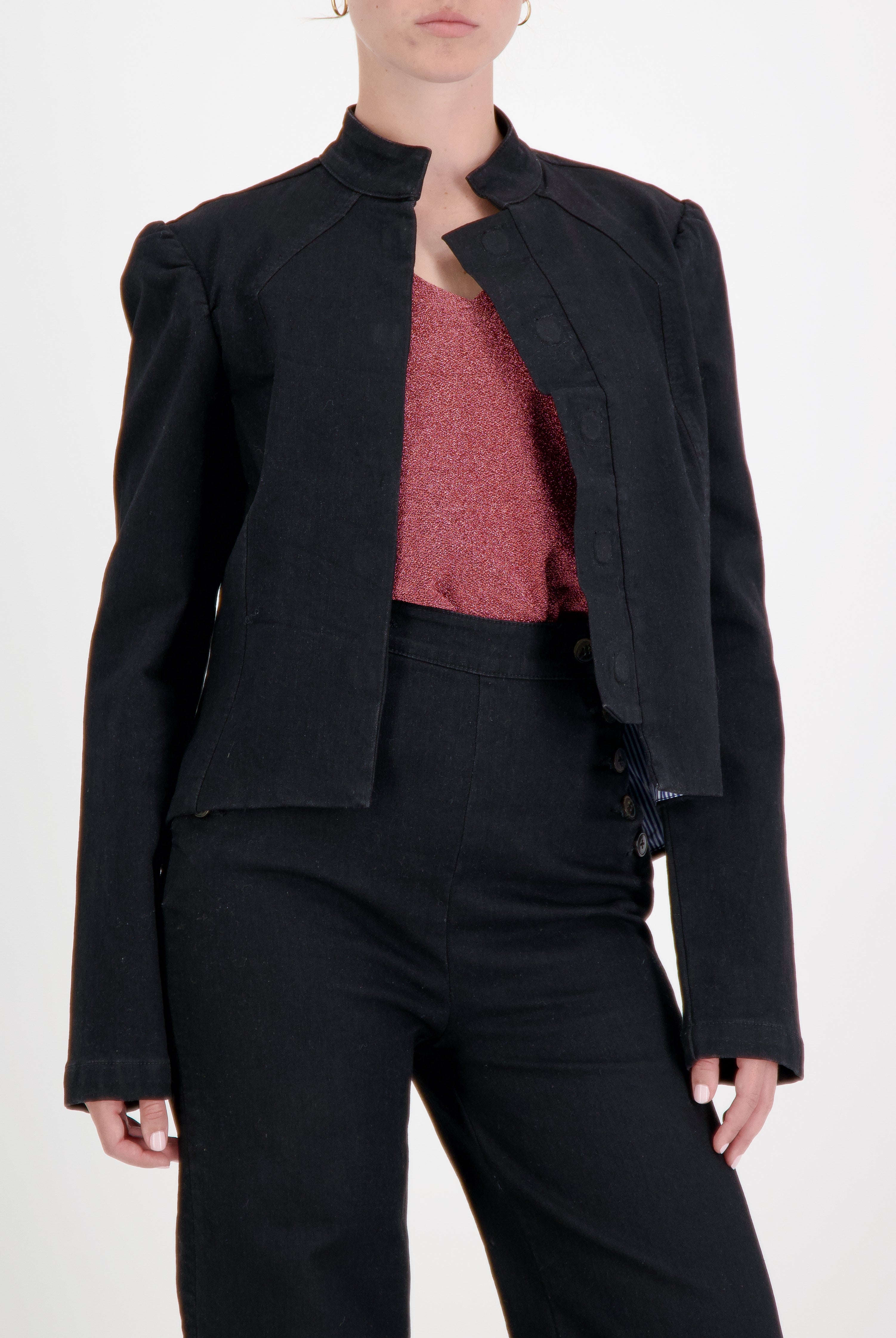 Paula Cropped Magnetic Jacket for Dexterity Support - Black - Christina Stephens