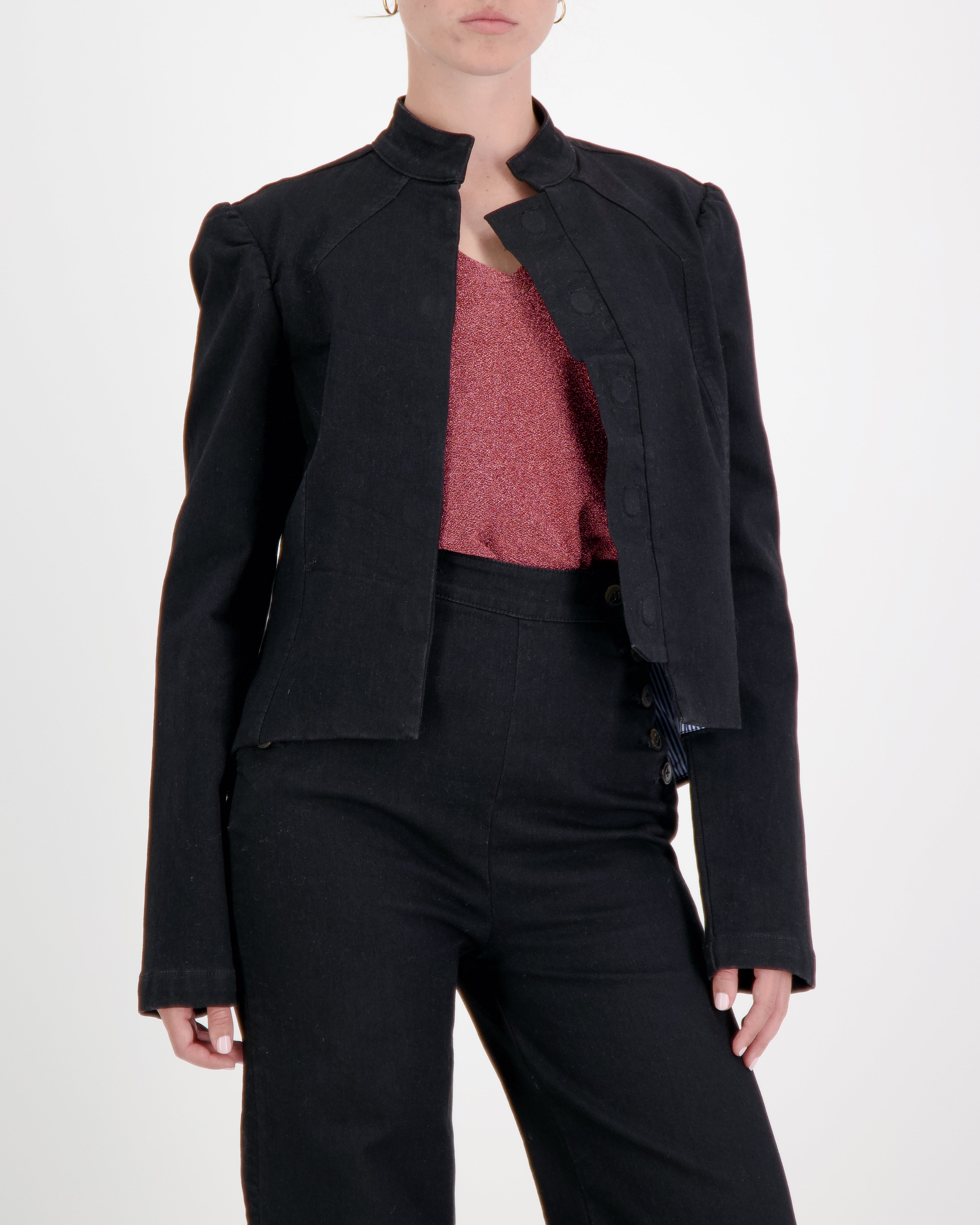 Paula Cropped Magnetic Jacket for Dexterity Support - Black - Christina Stephens