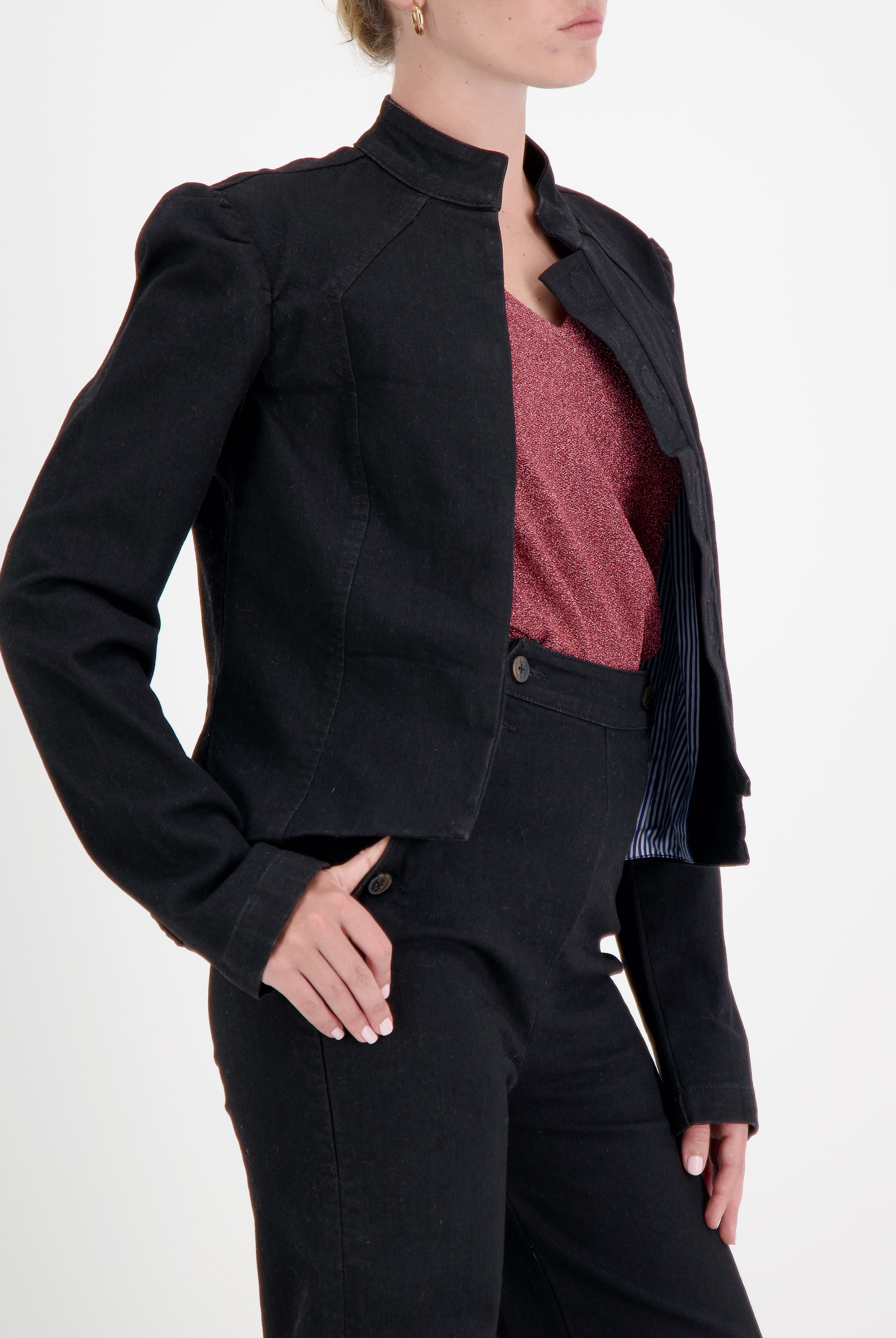 Paula Cropped Magnetic Jacket for Dexterity Support - Black - Christina Stephens