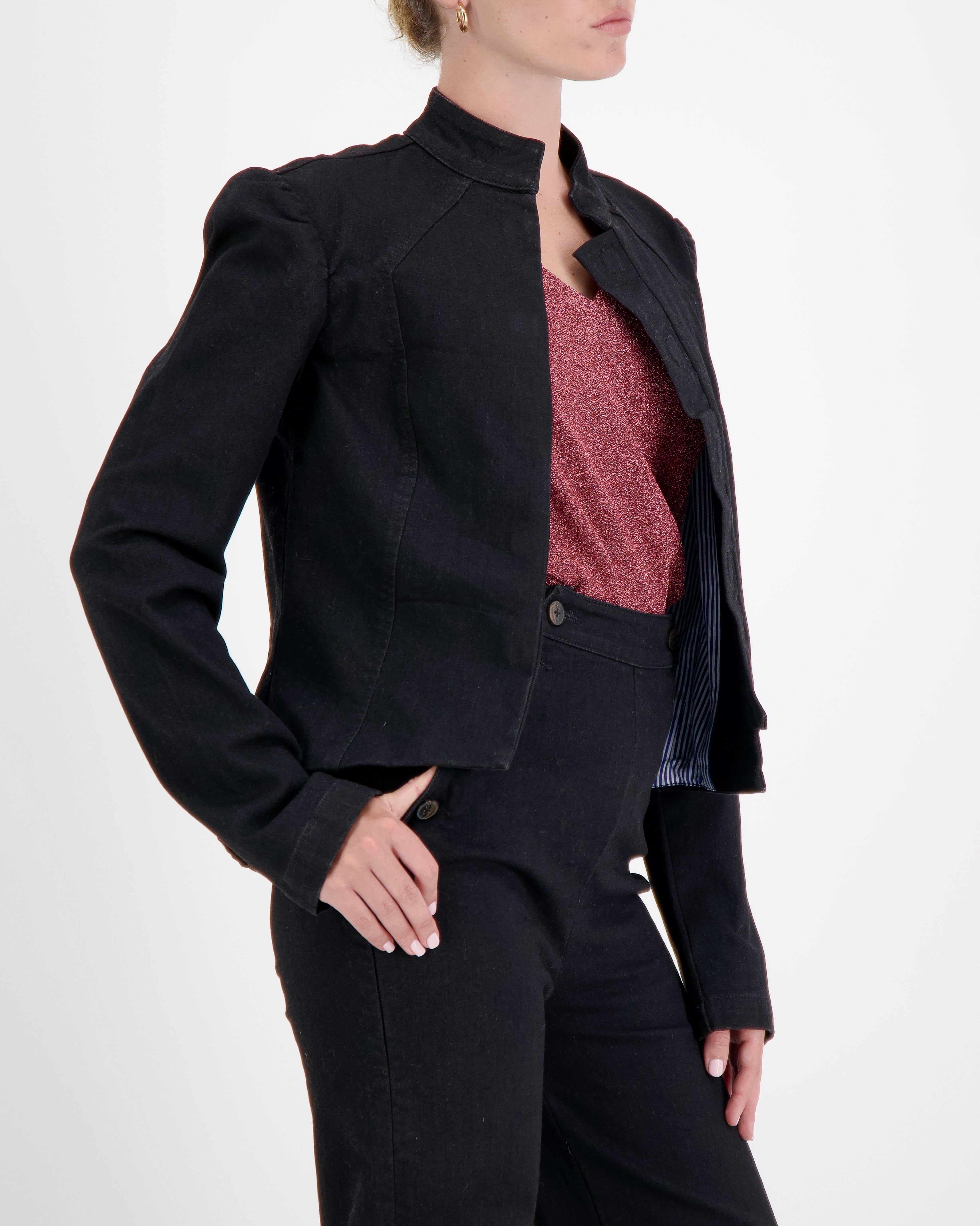 Paula Cropped Magnetic Jacket for Dexterity Support - Black - Christina Stephens