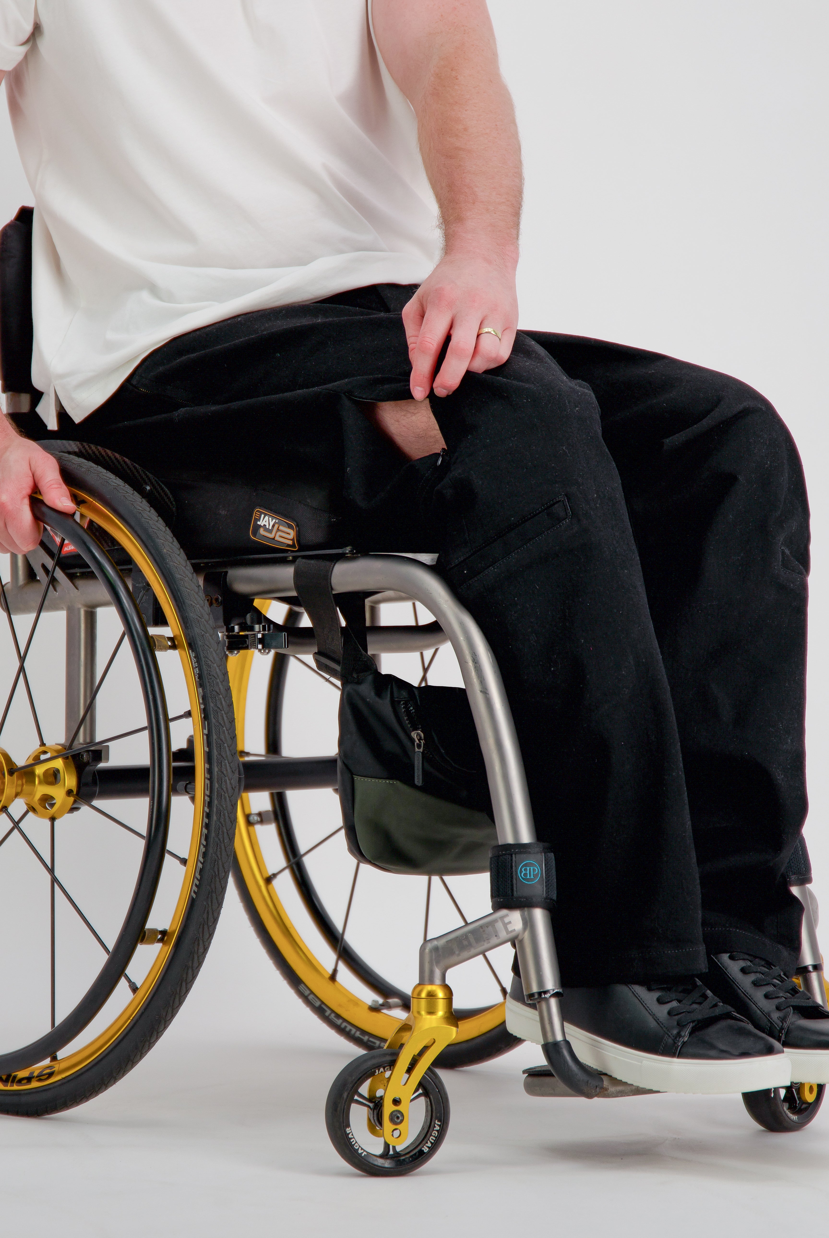 Stephen Seated Jeans for Male Wheelchair Users - Black - Christina Stephens