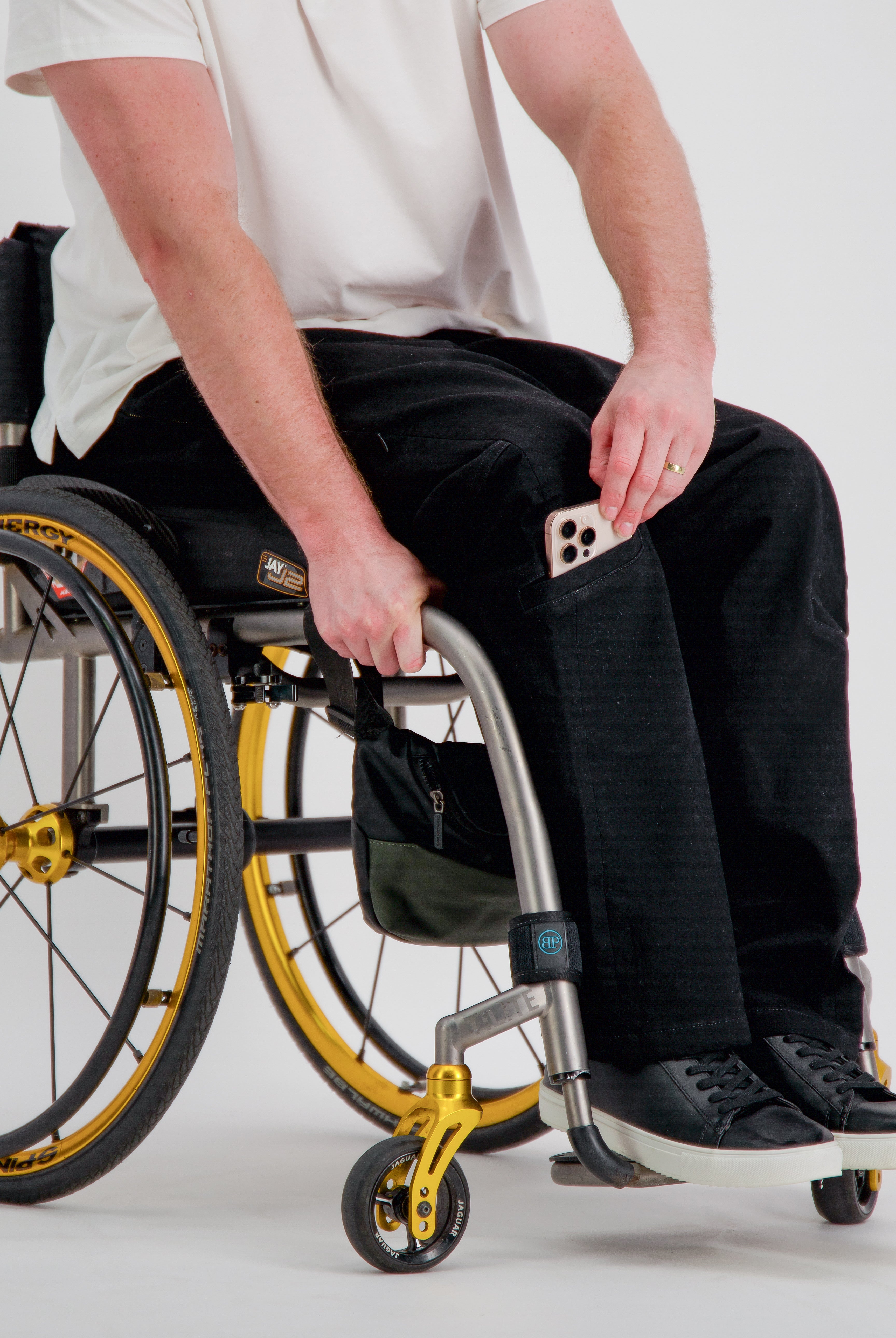 Stephen Seated Jeans for Male Wheelchair Users - Black - Christina Stephens