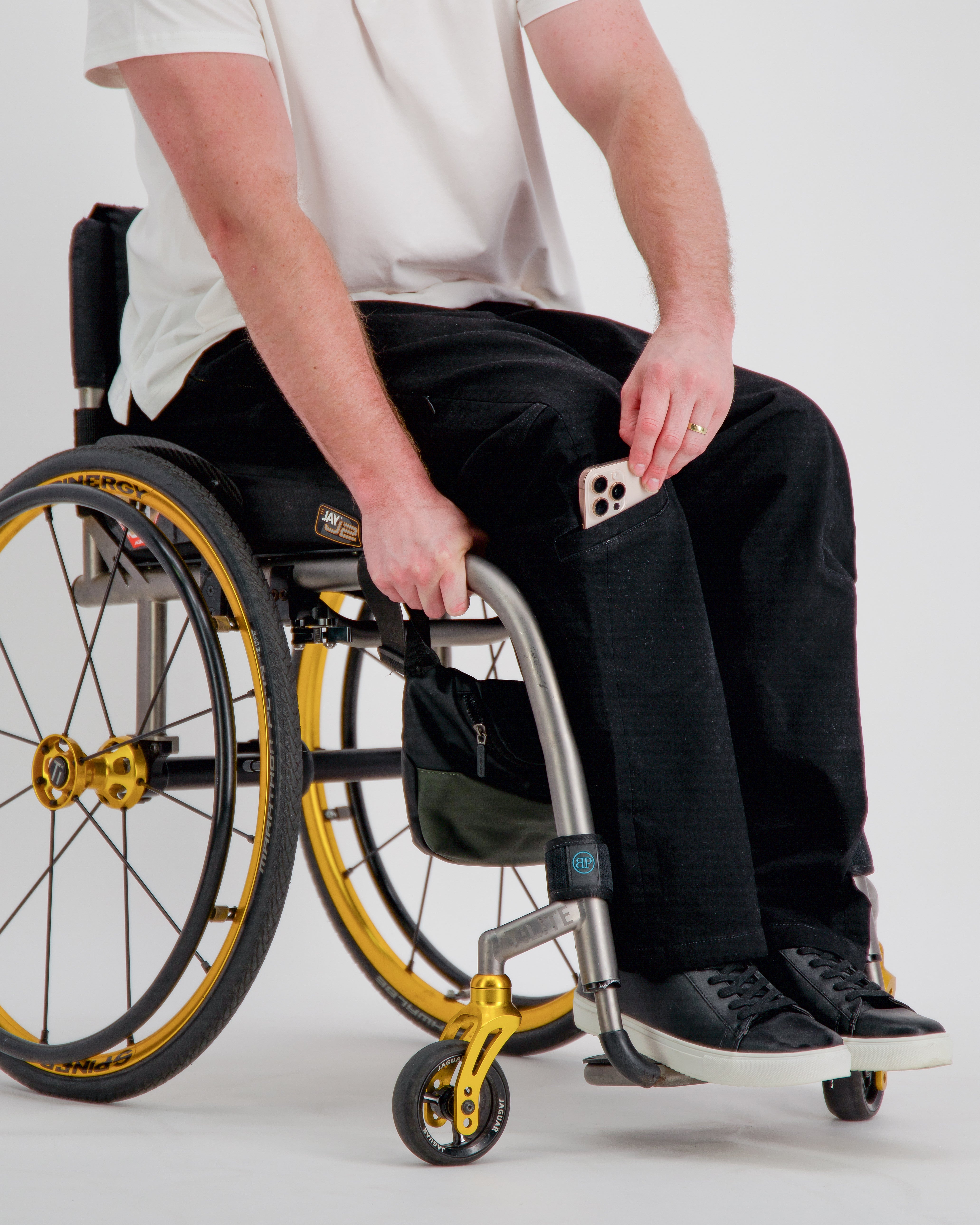 Stephen Seated Jeans for Male Wheelchair Users - Black - Christina Stephens