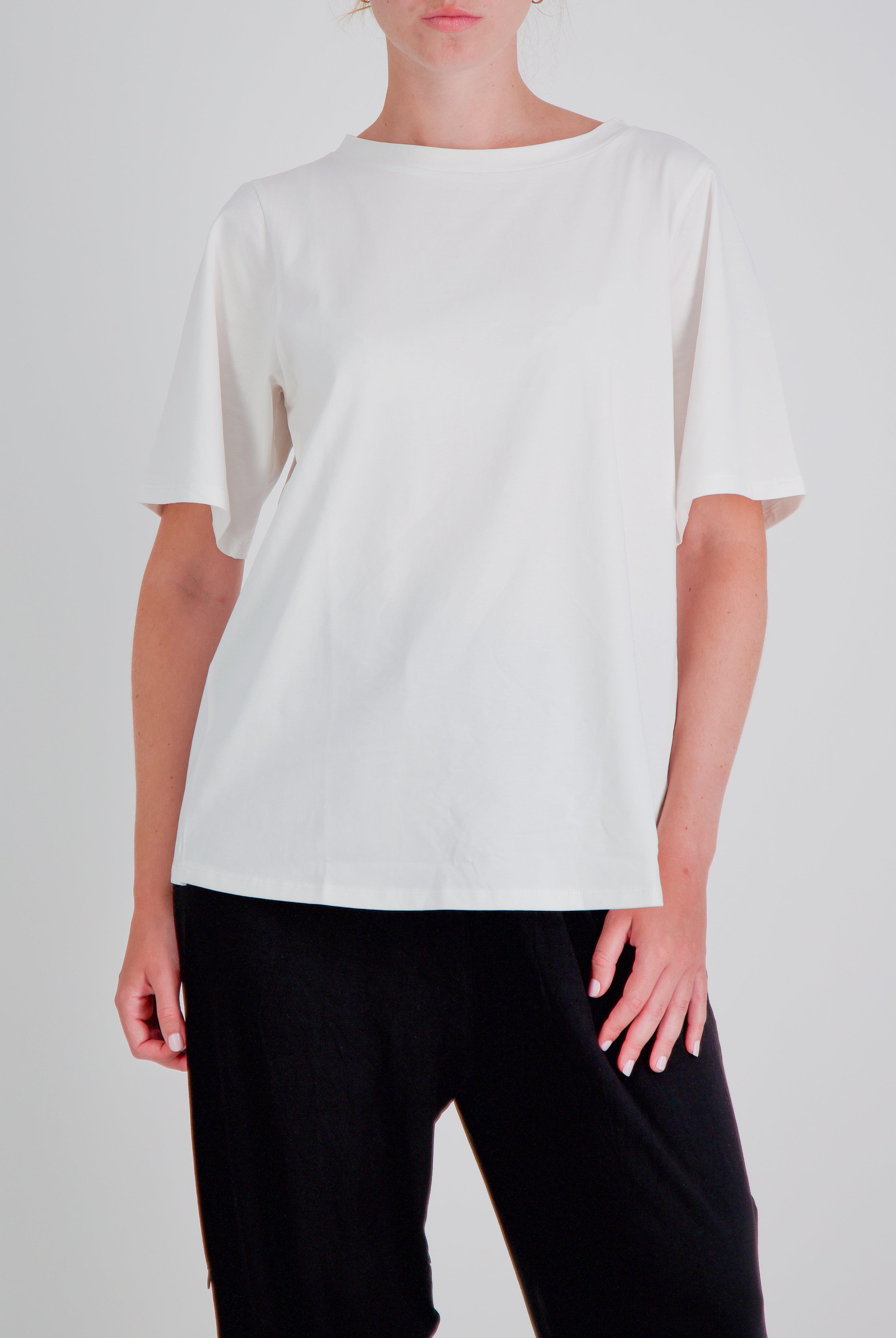 Lilli Leaf Back T-Shirt Stain and Spill Resistant for Dexterity Support - White - Christina Stephens