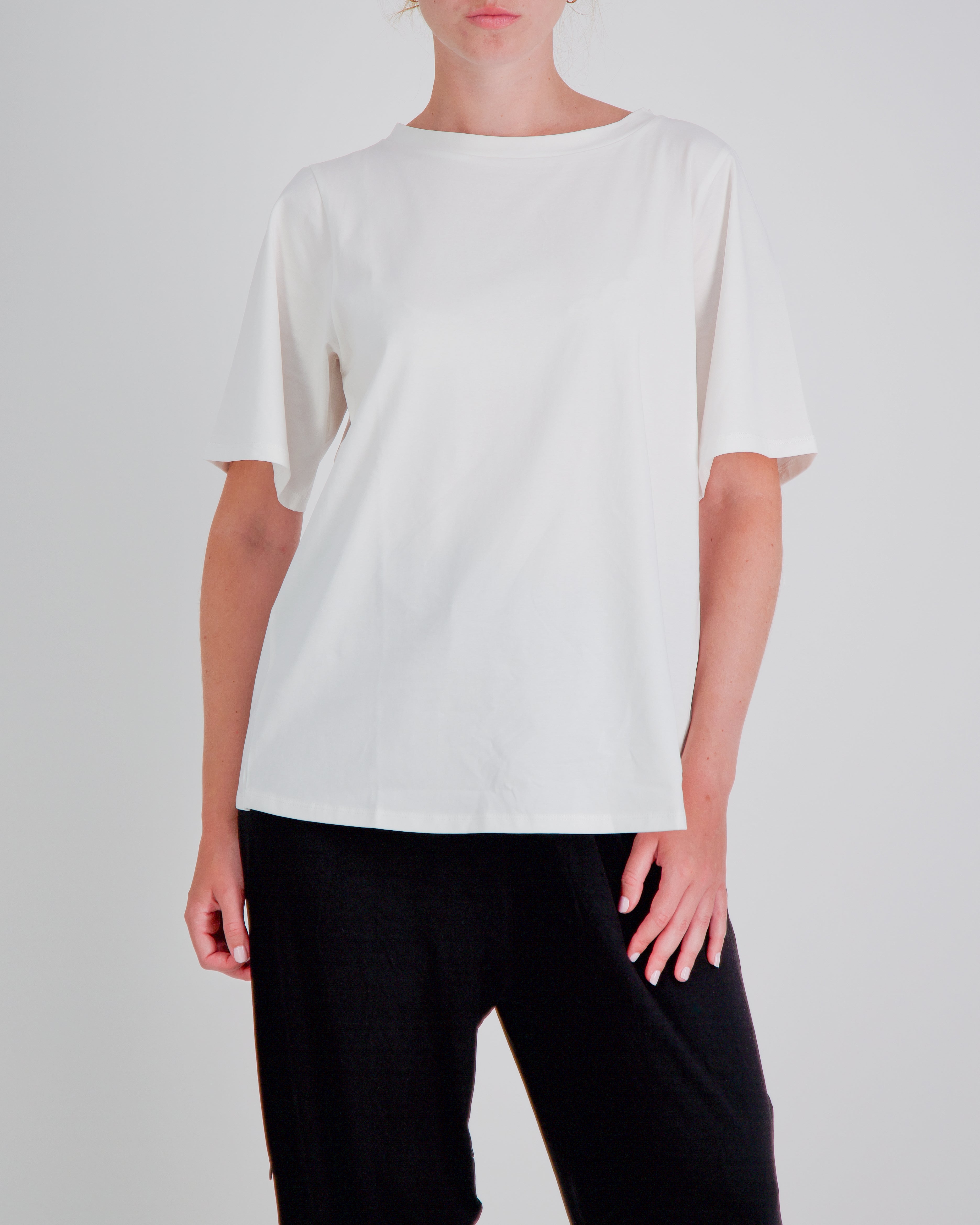 Lilli Leaf Back T-Shirt Stain and Spill Resistant for Dexterity Support - White - Christina Stephens