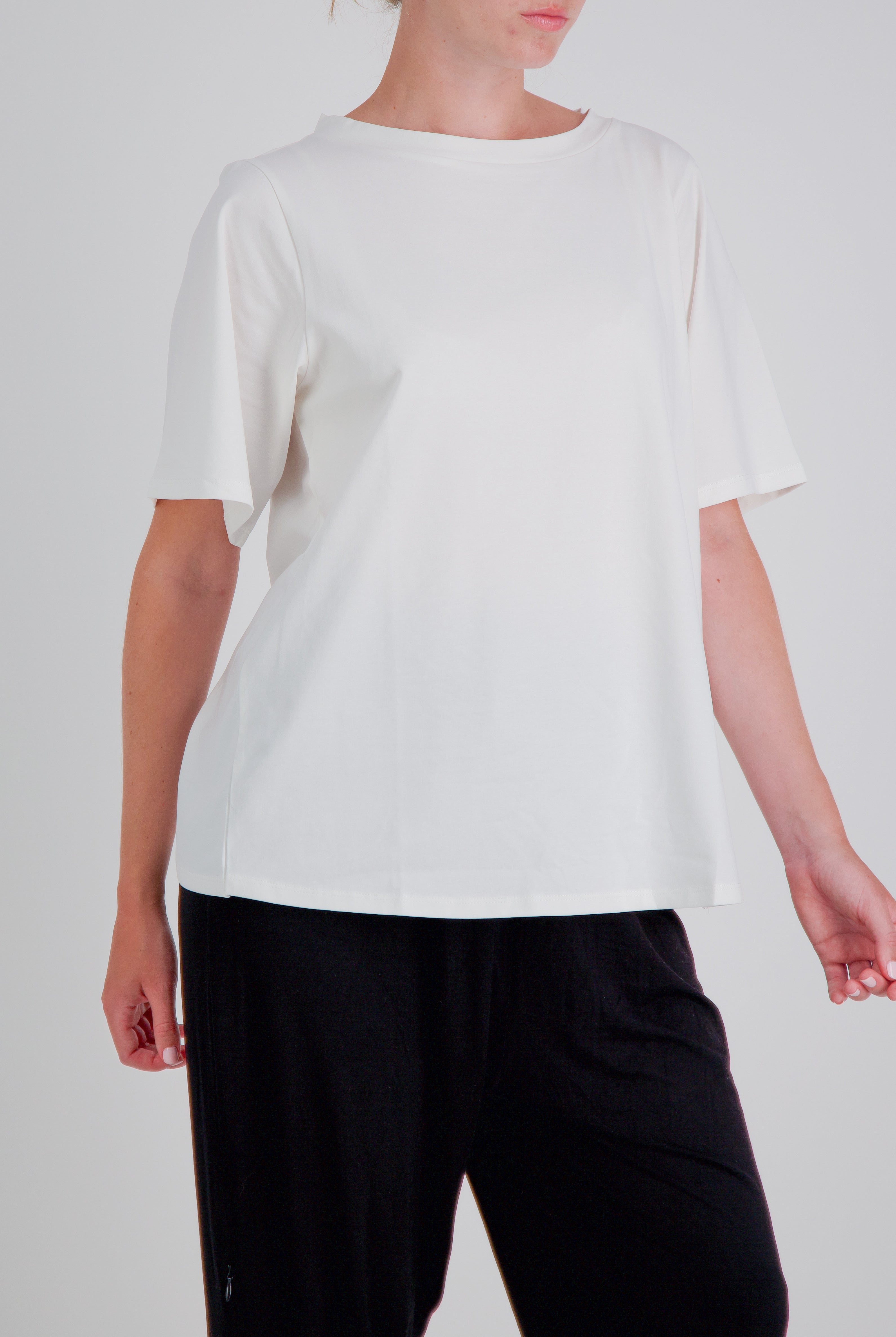 Lilli Leaf Back T-Shirt Stain and Spill Resistant for Dexterity Support - White - Christina Stephens