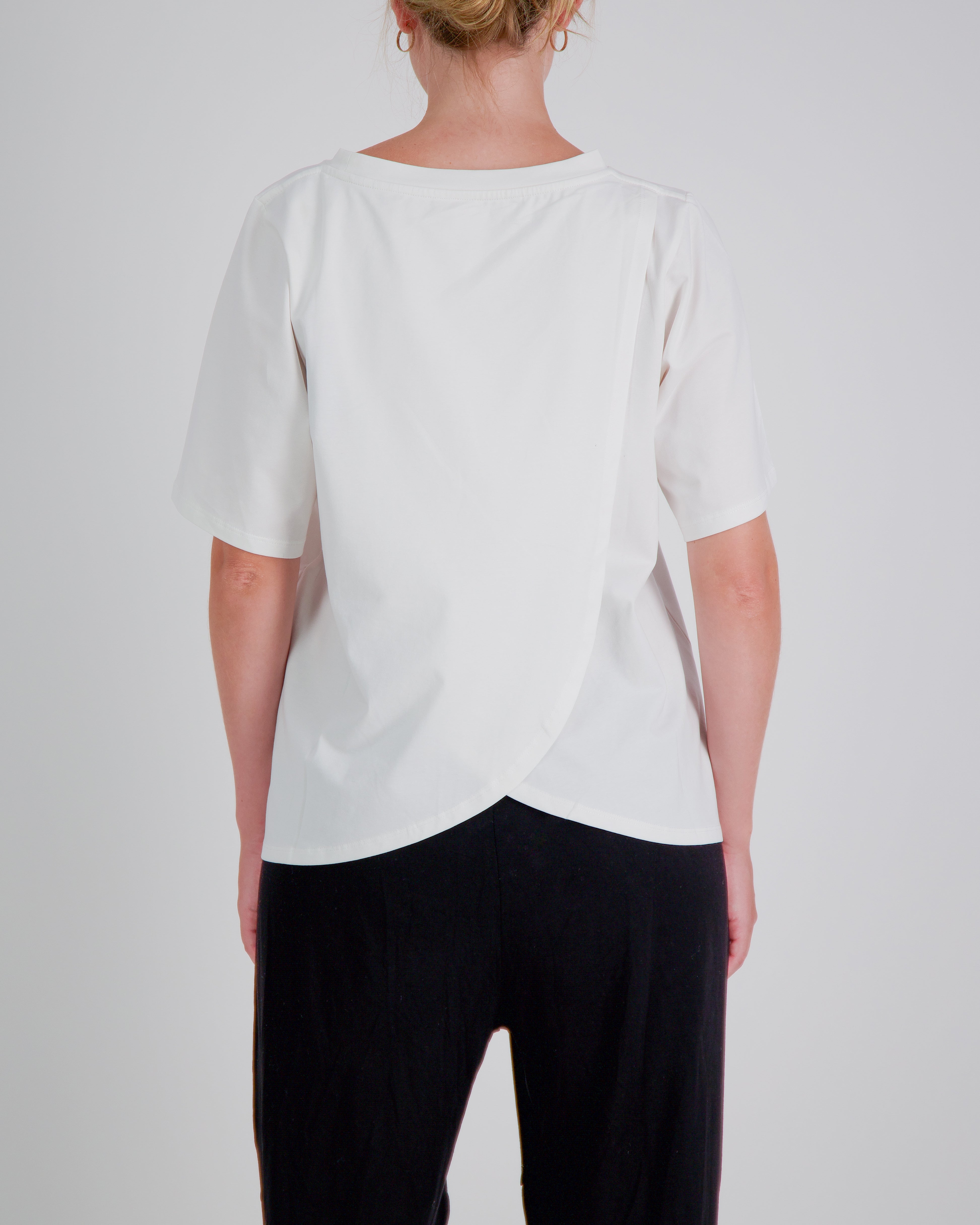 Lilli Leaf Back T-Shirt Stain and Spill Resistant for Dexterity Support - White - Christina Stephens