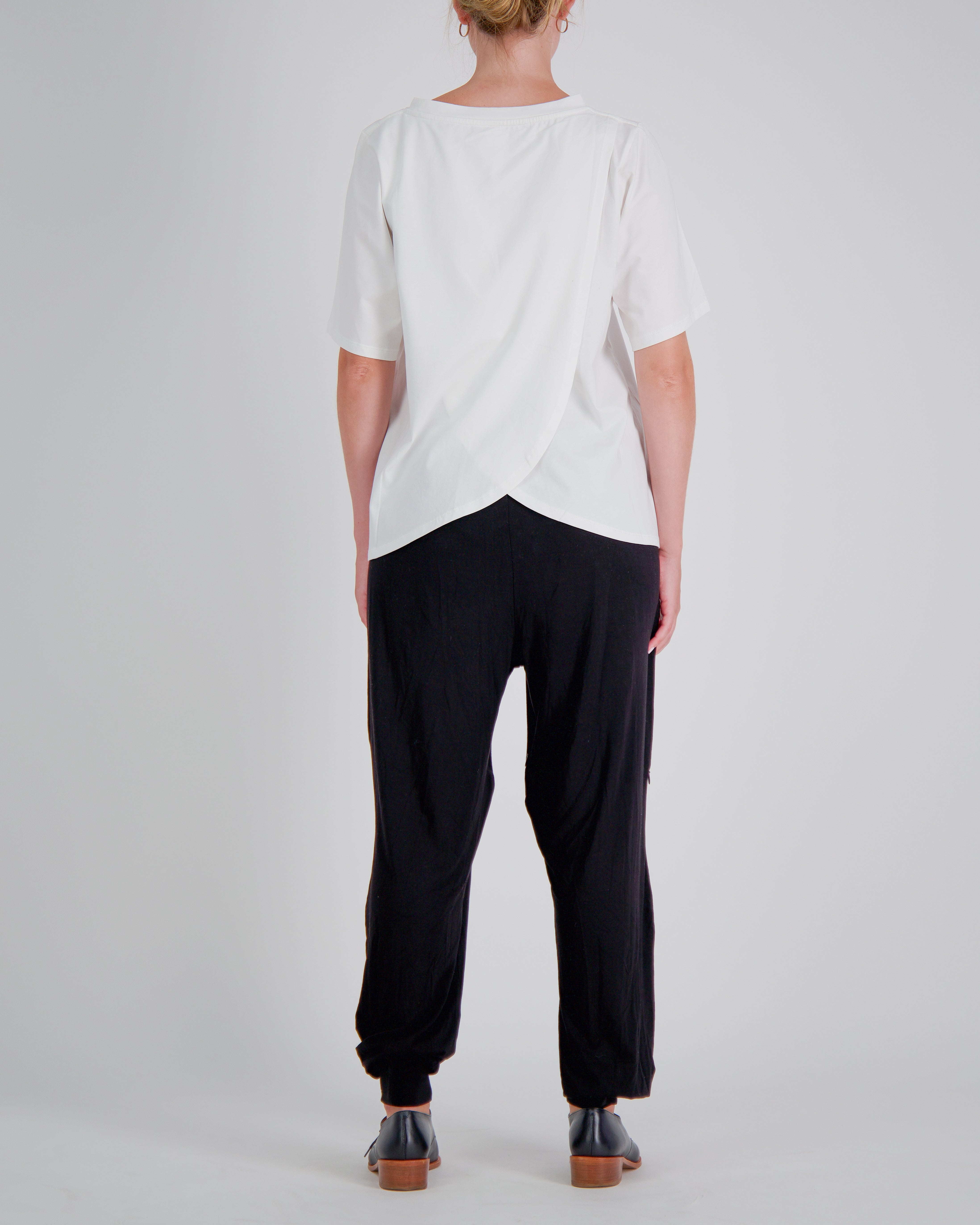 Lilli Leaf Back T-Shirt Stain and Spill Resistant for Dexterity Support - White - Christina Stephens