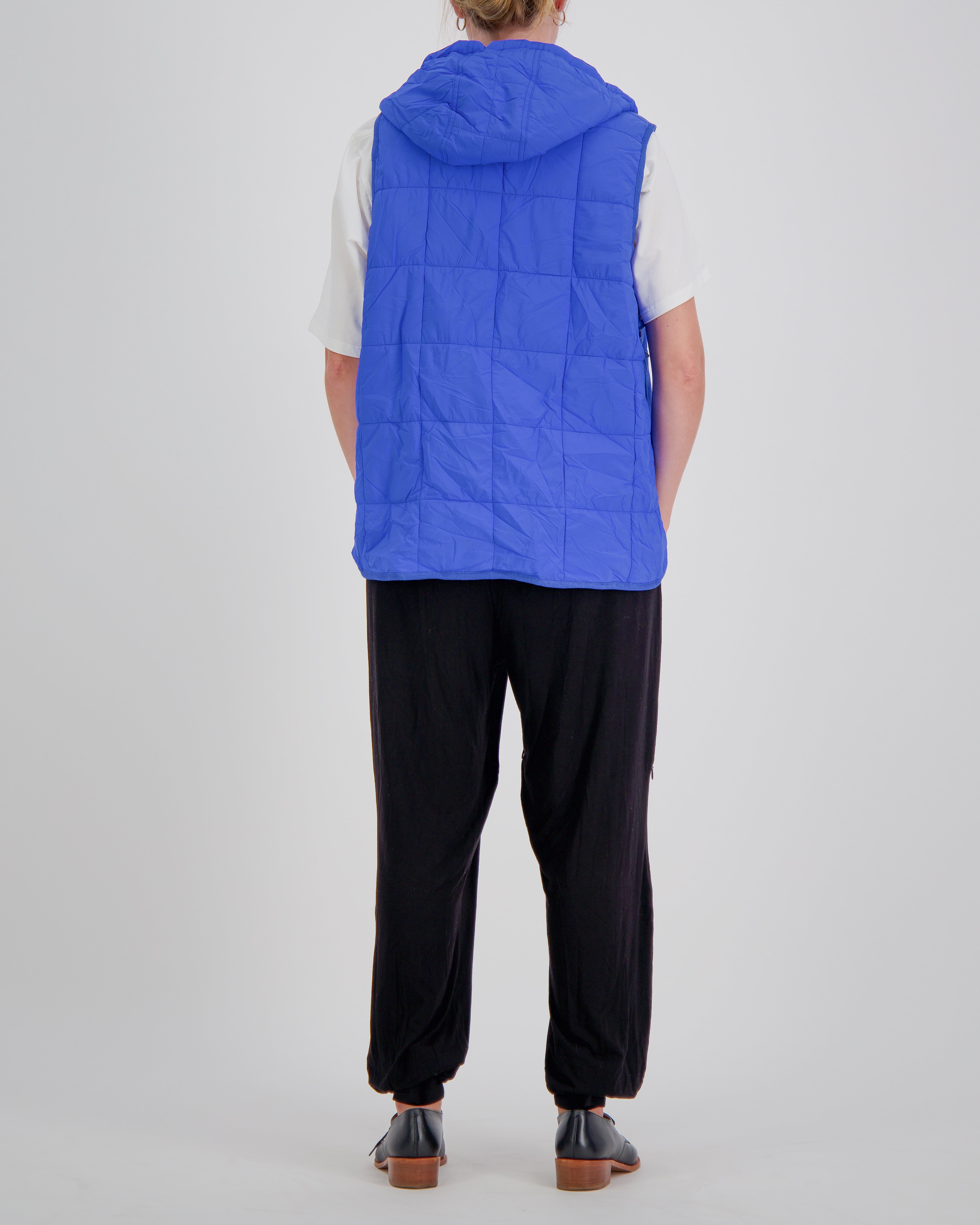 Matt Gender Neutral Adaptive Puffer Vest Universal Design for Wheelchair Users - Blue - Christina Stephens