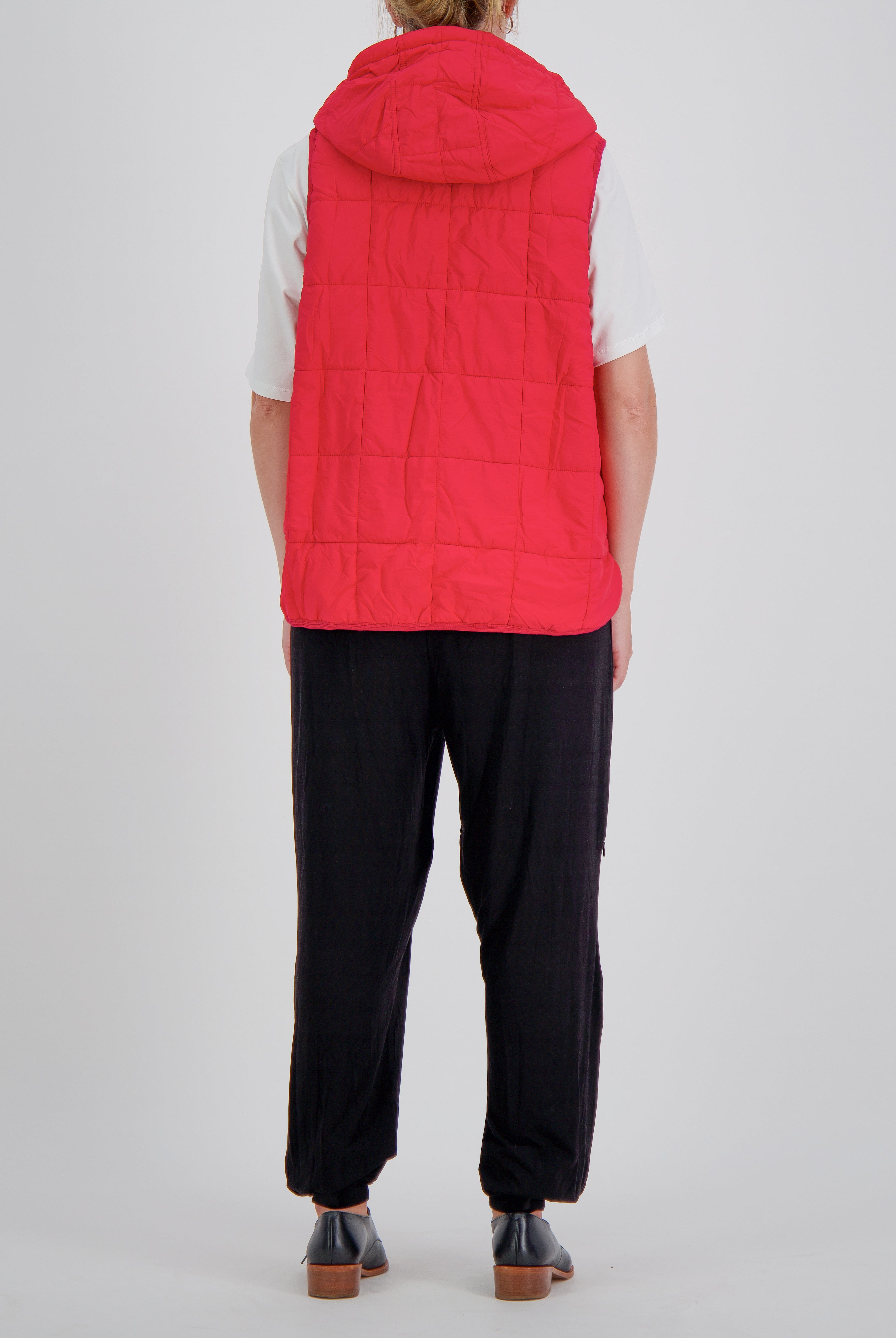 Matt Gender Neutral Adaptive Puffer Vest Universal Design for Wheelchair Users - Red - Christina Stephens