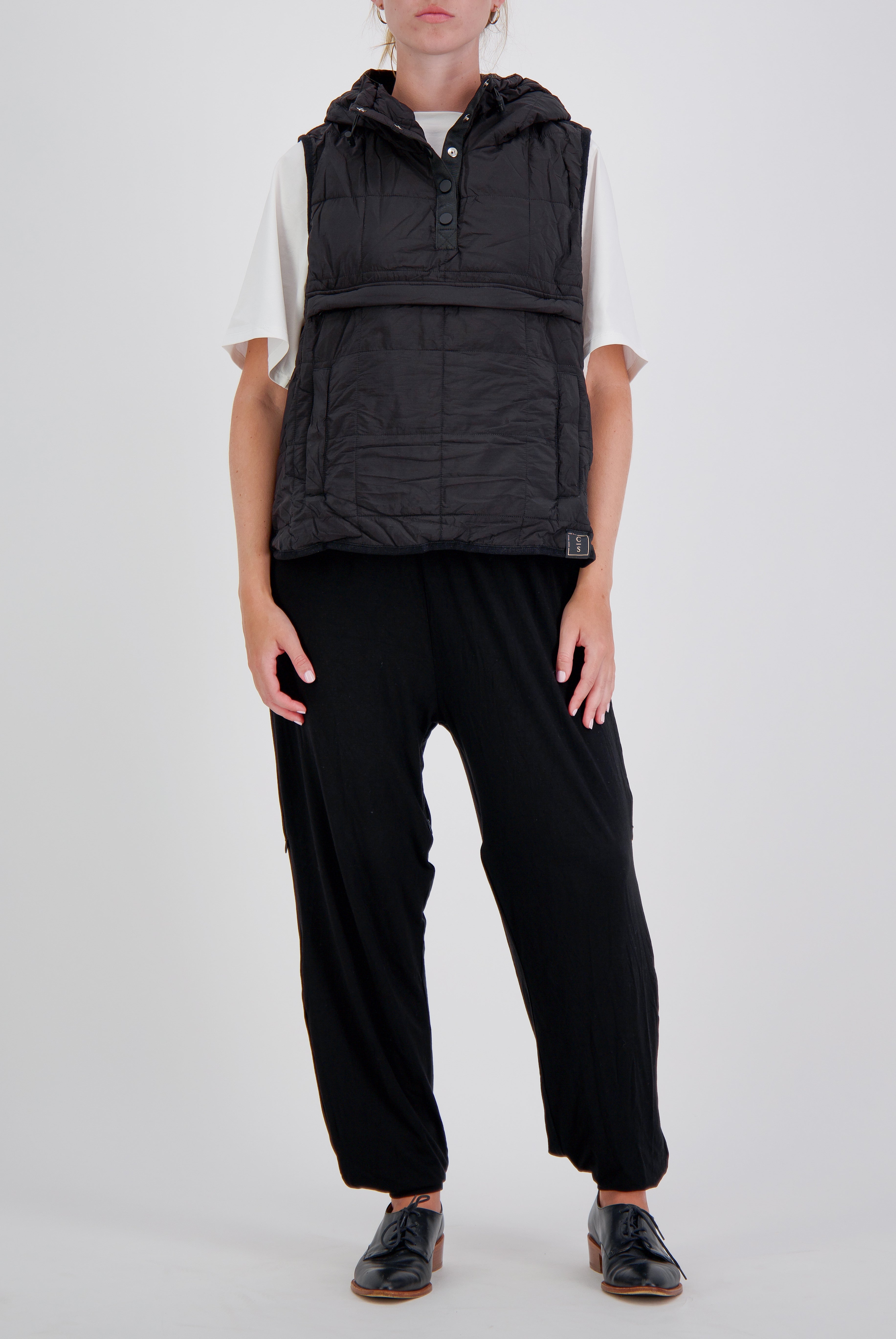 Matt Gender Neutral Adaptive Puffer Vest Universal Design for Wheelchair Users - Black - Christina Stephens