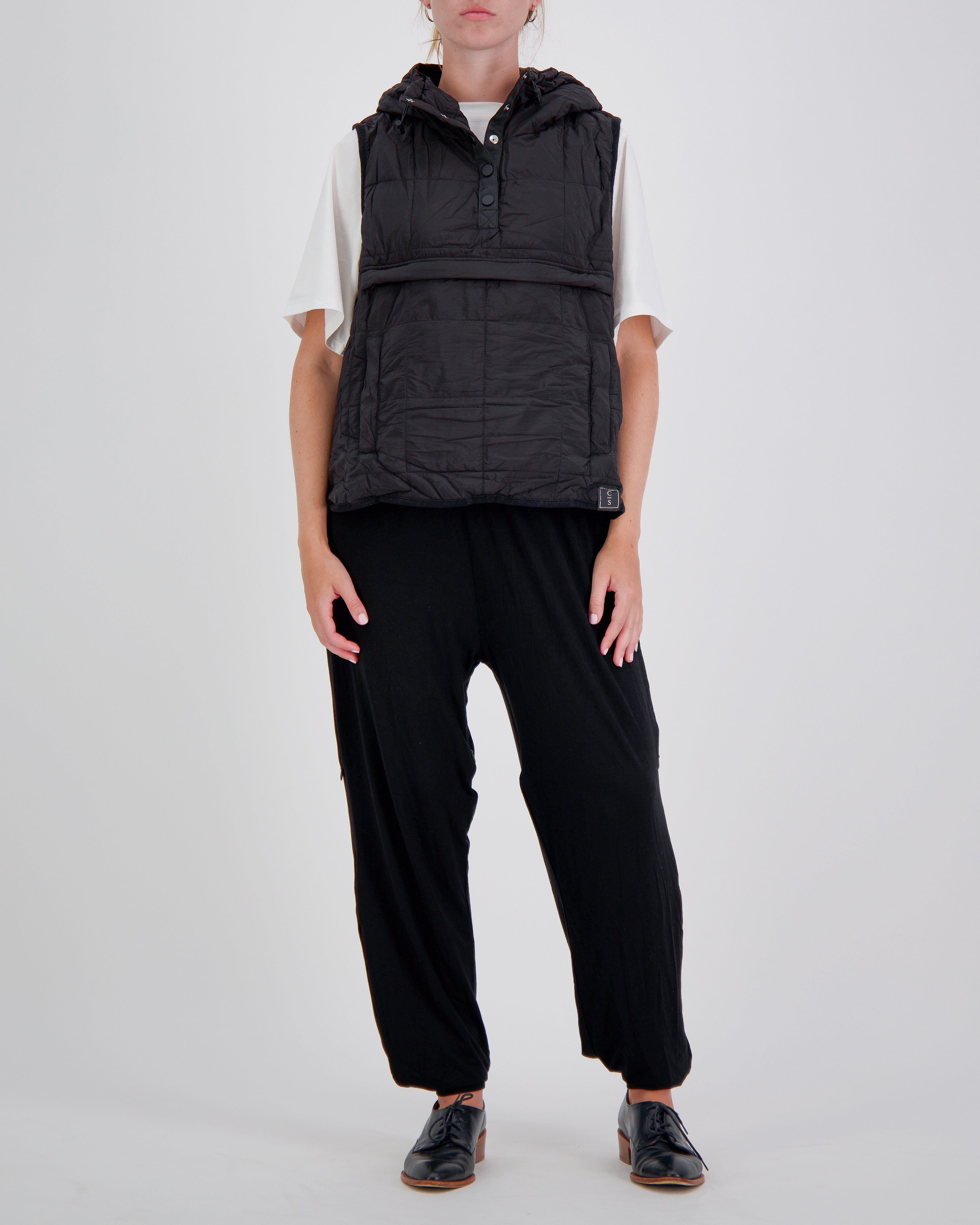 Matt Gender Neutral Adaptive Puffer Vest Universal Design for Wheelchair Users - Black - Christina Stephens