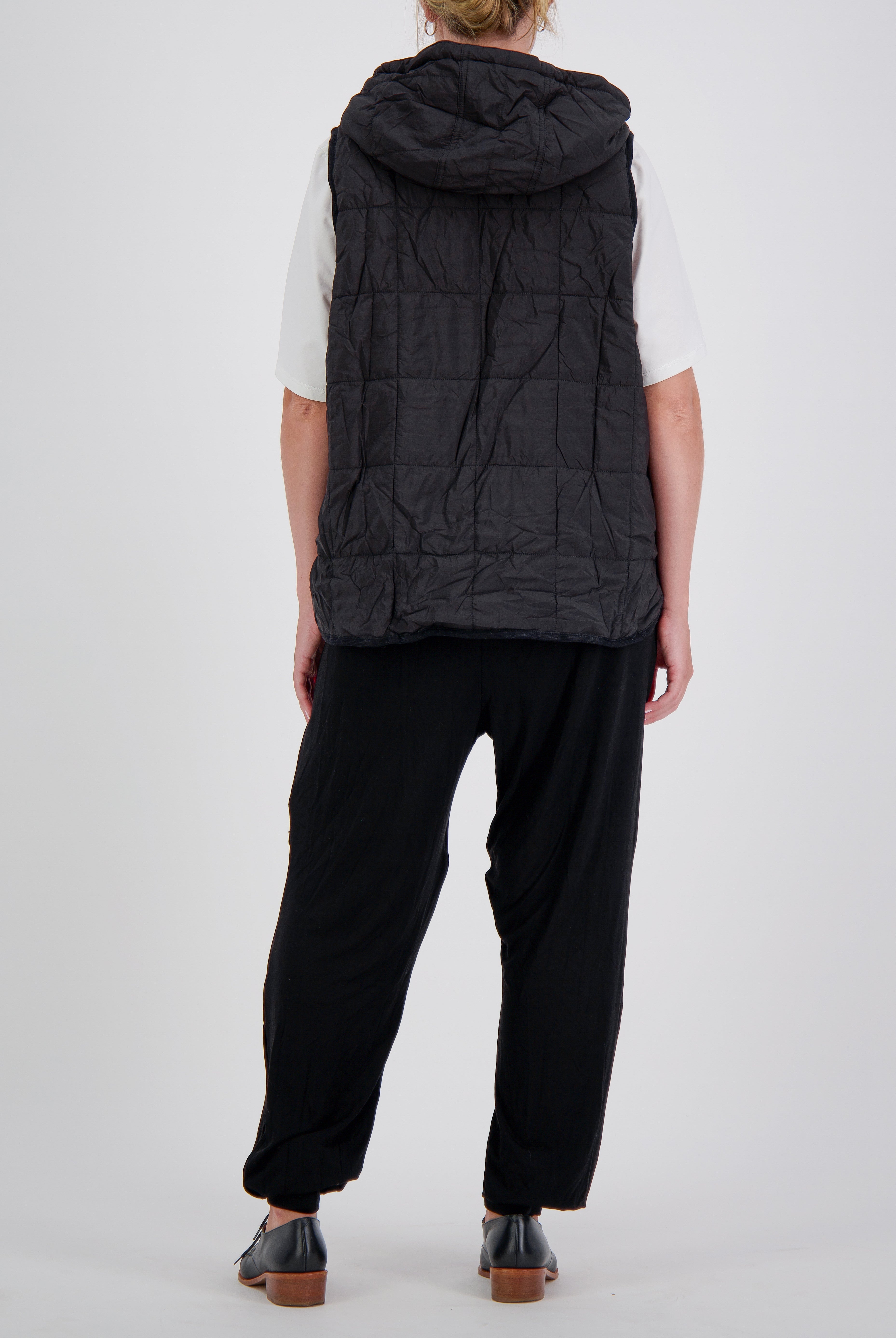 Matt Gender Neutral Adaptive Puffer Vest Universal Design for Wheelchair Users - Black - Christina Stephens