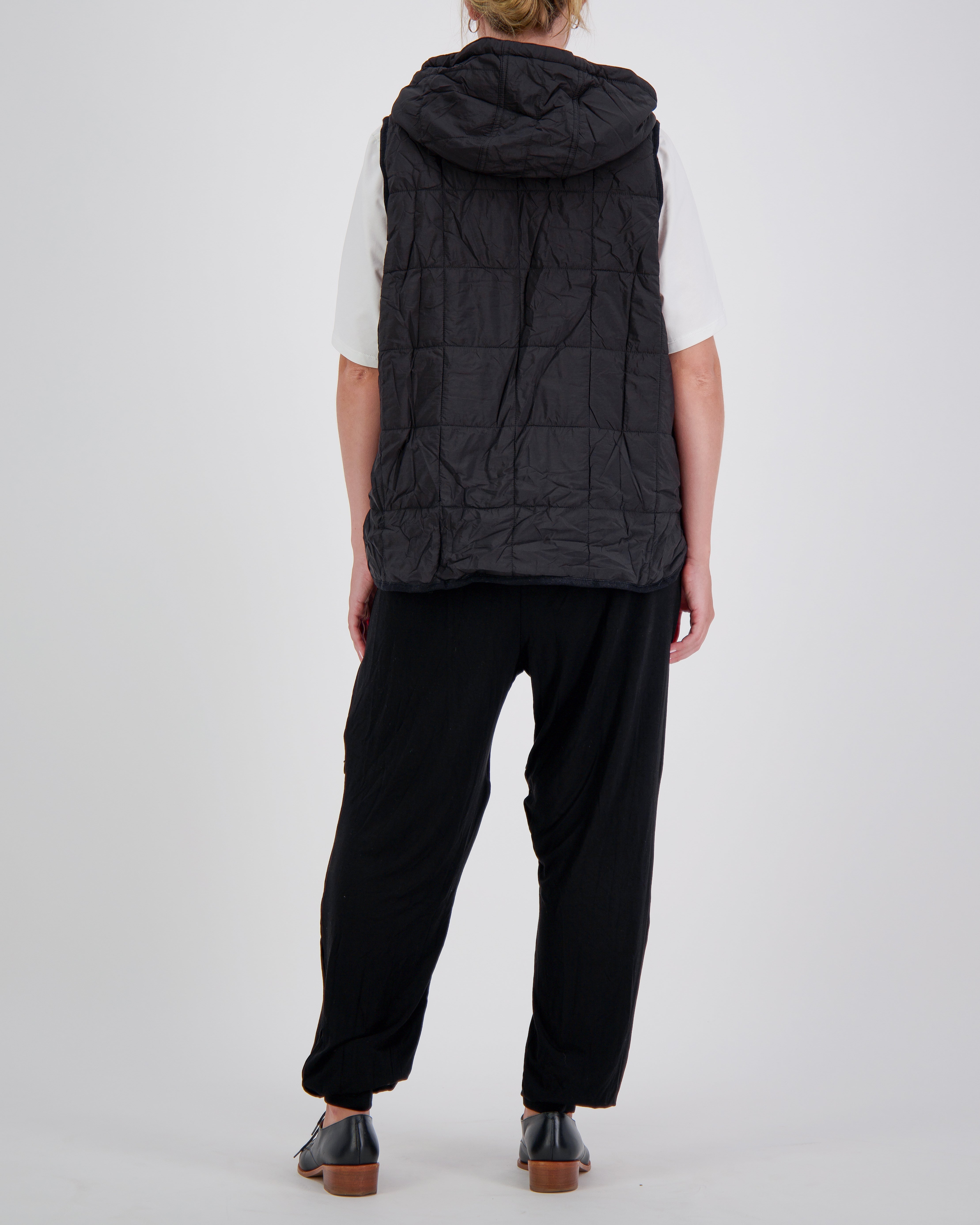 Matt Gender Neutral Adaptive Puffer Vest Universal Design for Wheelchair Users - Black - Christina Stephens