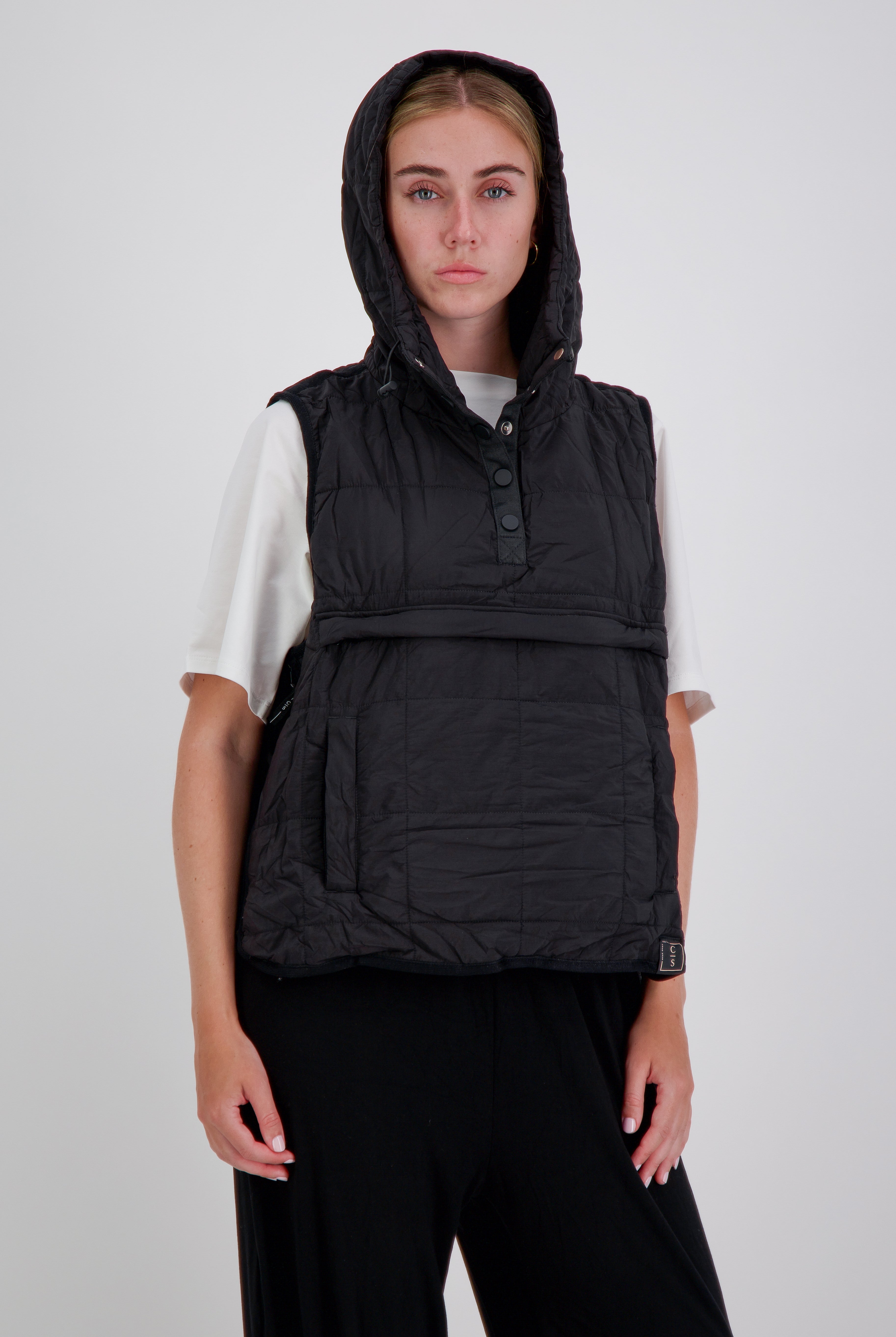 Matt Gender Neutral Adaptive Puffer Vest Universal Design for Wheelchair Users - Black - Christina Stephens