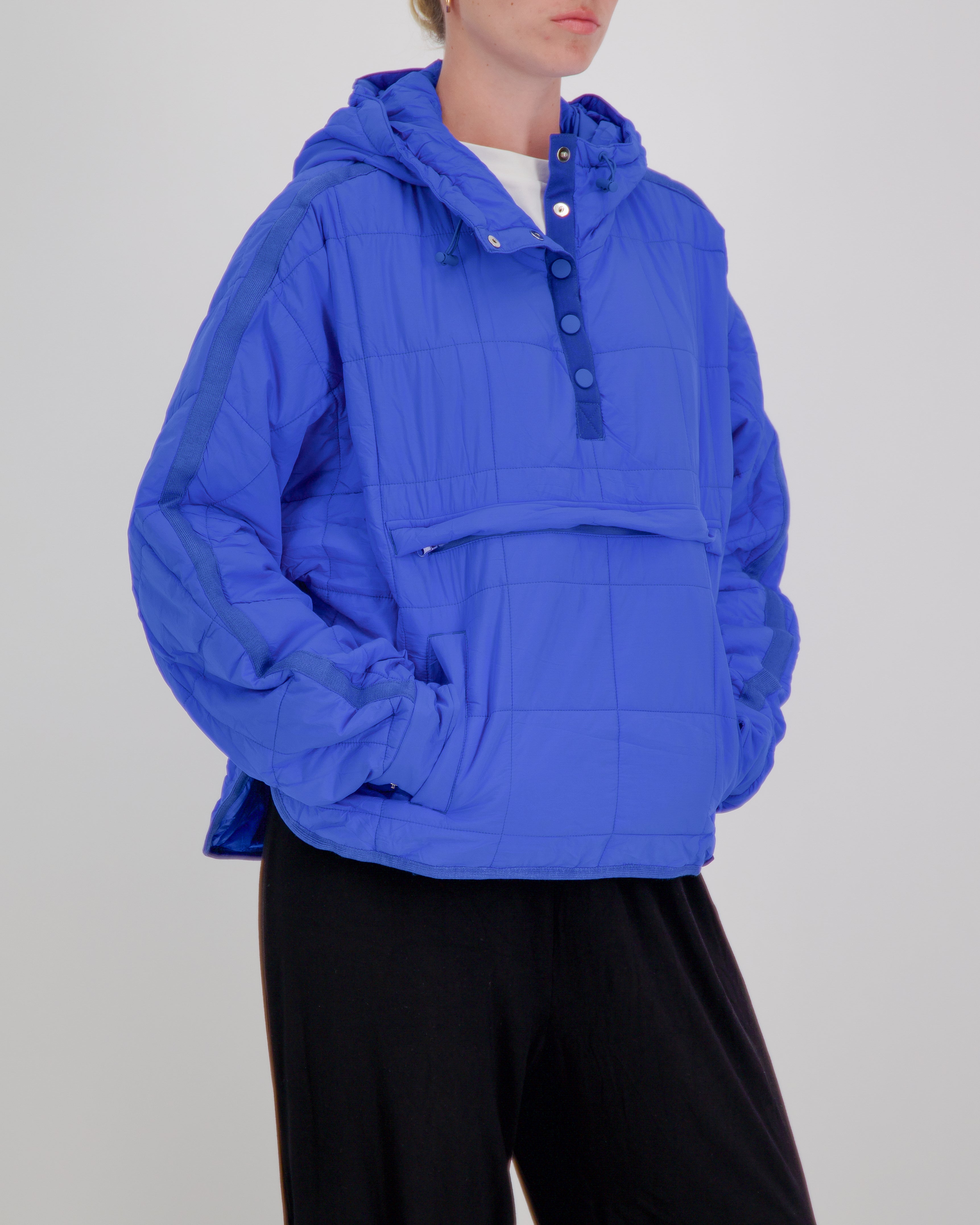 Elly Universal Adaptive Puffer Jacket for Wheelchair Users - Blue - Christina Stephens