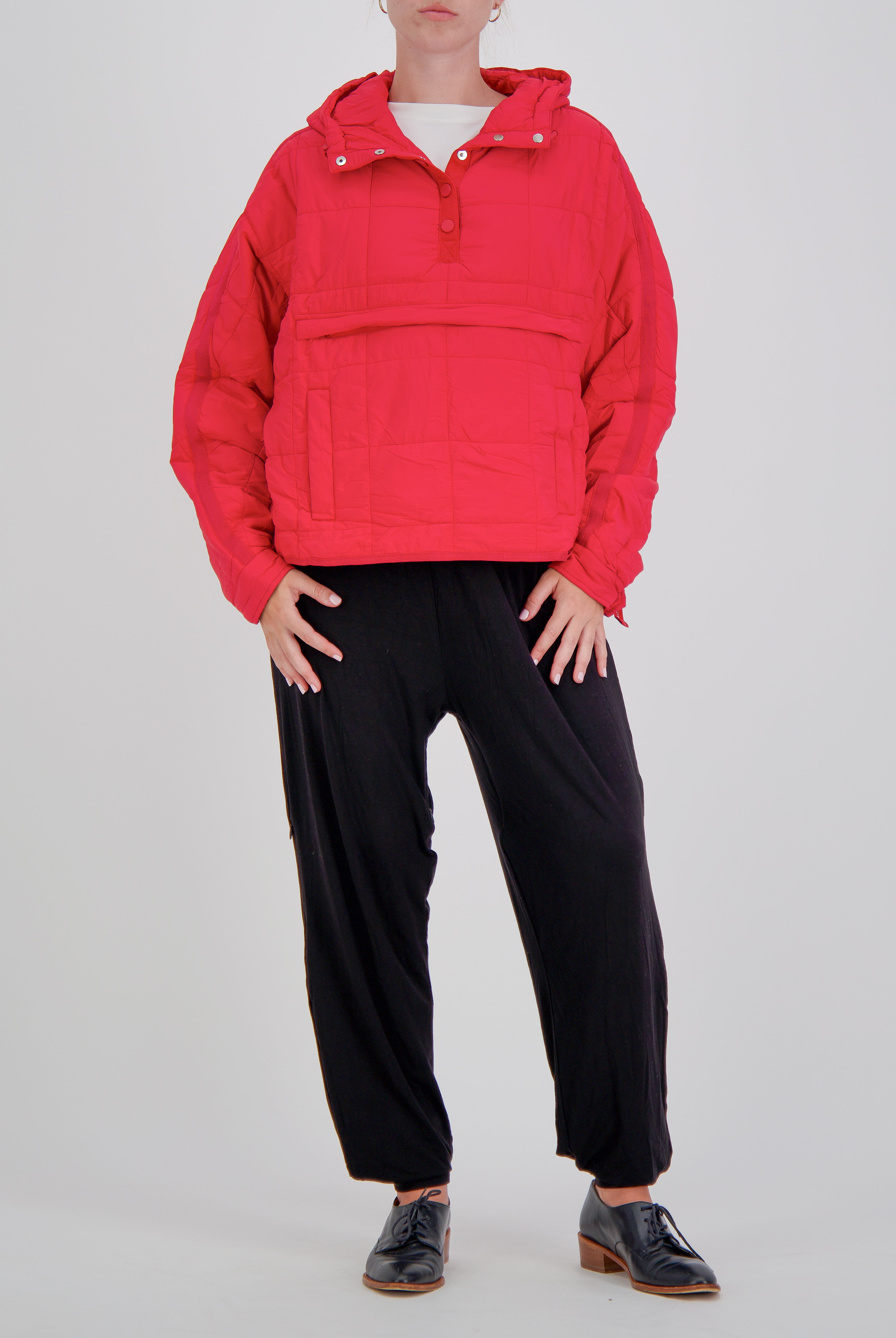 Elly Universal Adaptive Puffer Jacket for Wheelchair Users - Red - Christina Stephens