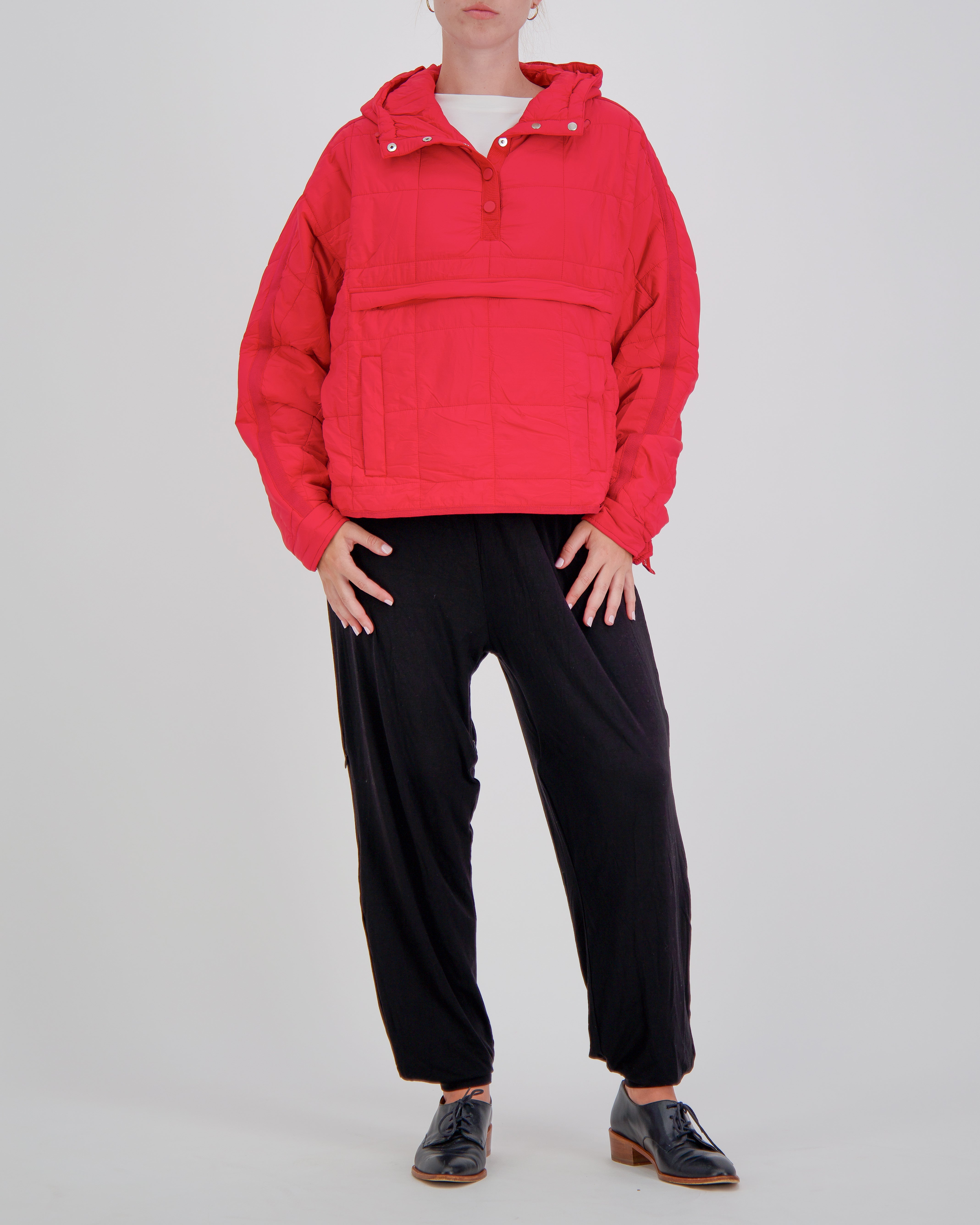 Elly Universal Adaptive Puffer Jacket for Wheelchair Users - Red - Christina Stephens
