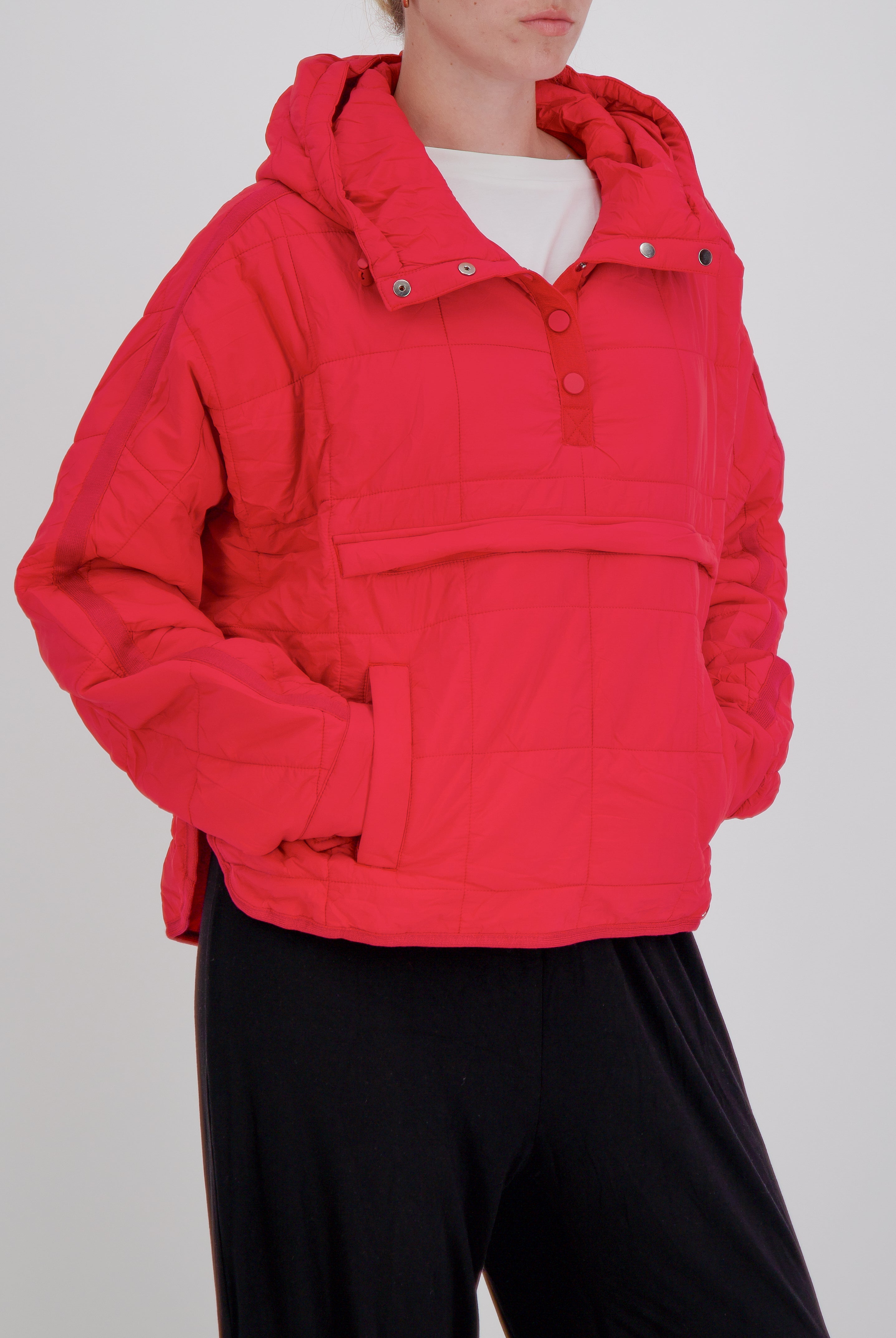 Elly Universal Adaptive Puffer Jacket for Wheelchair Users - Red - Christina Stephens