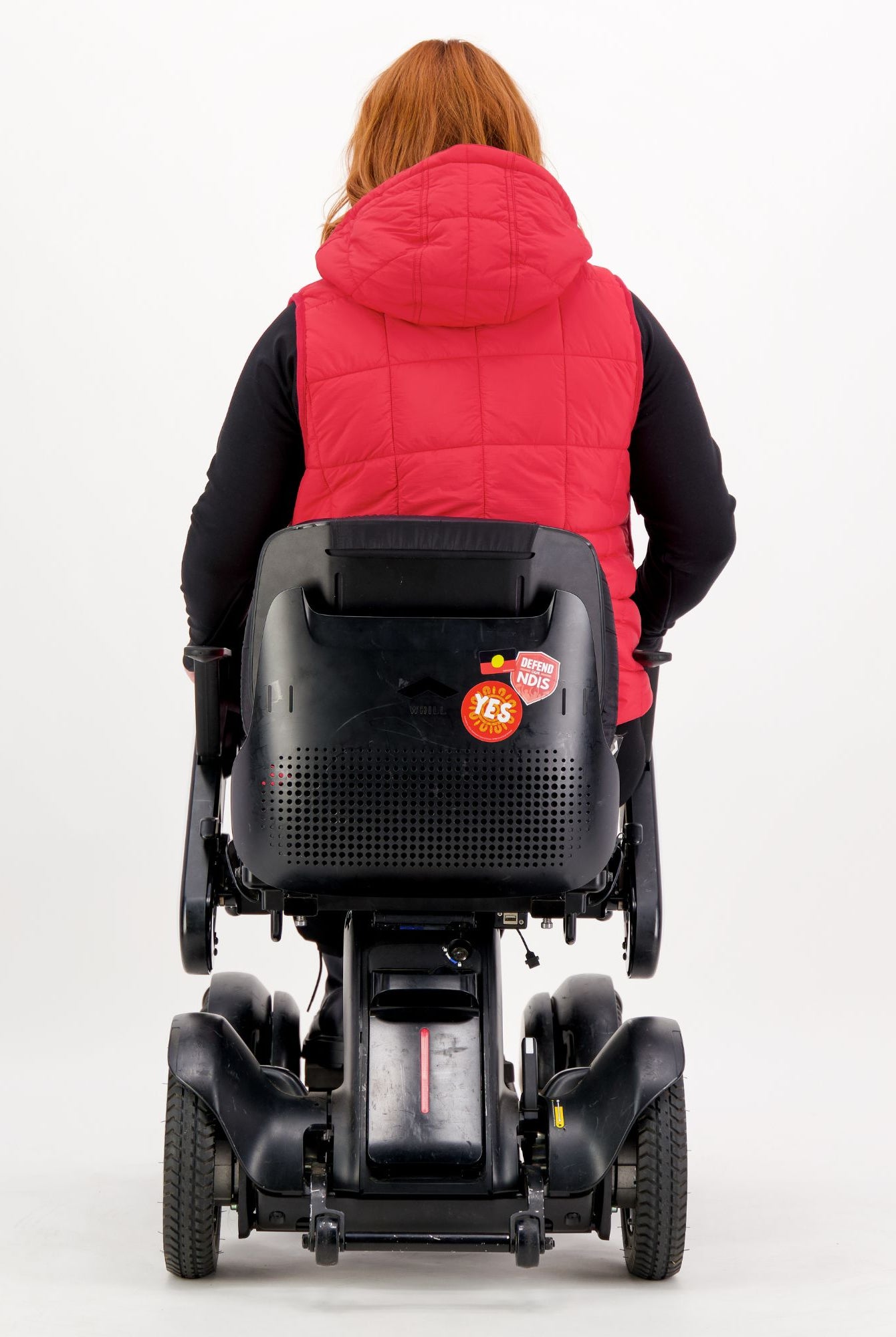 Matt Gender Neutral Adaptive Puffer Vest Universal Design for Wheelchair Users - Red - Christina Stephens