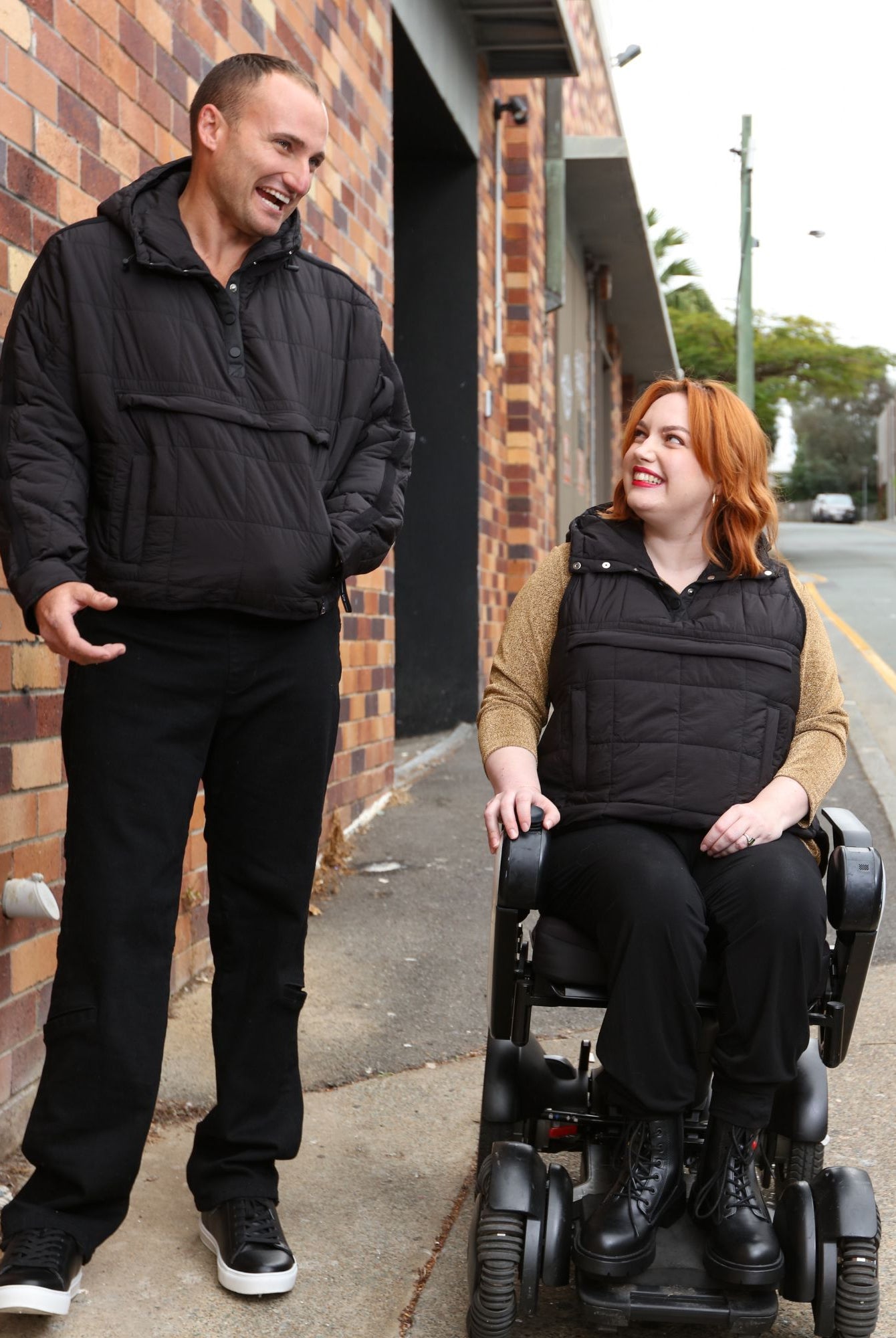 Matt Gender Neutral Adaptive Puffer Vest Universal Design for Wheelchair Users - Black - Christina Stephens