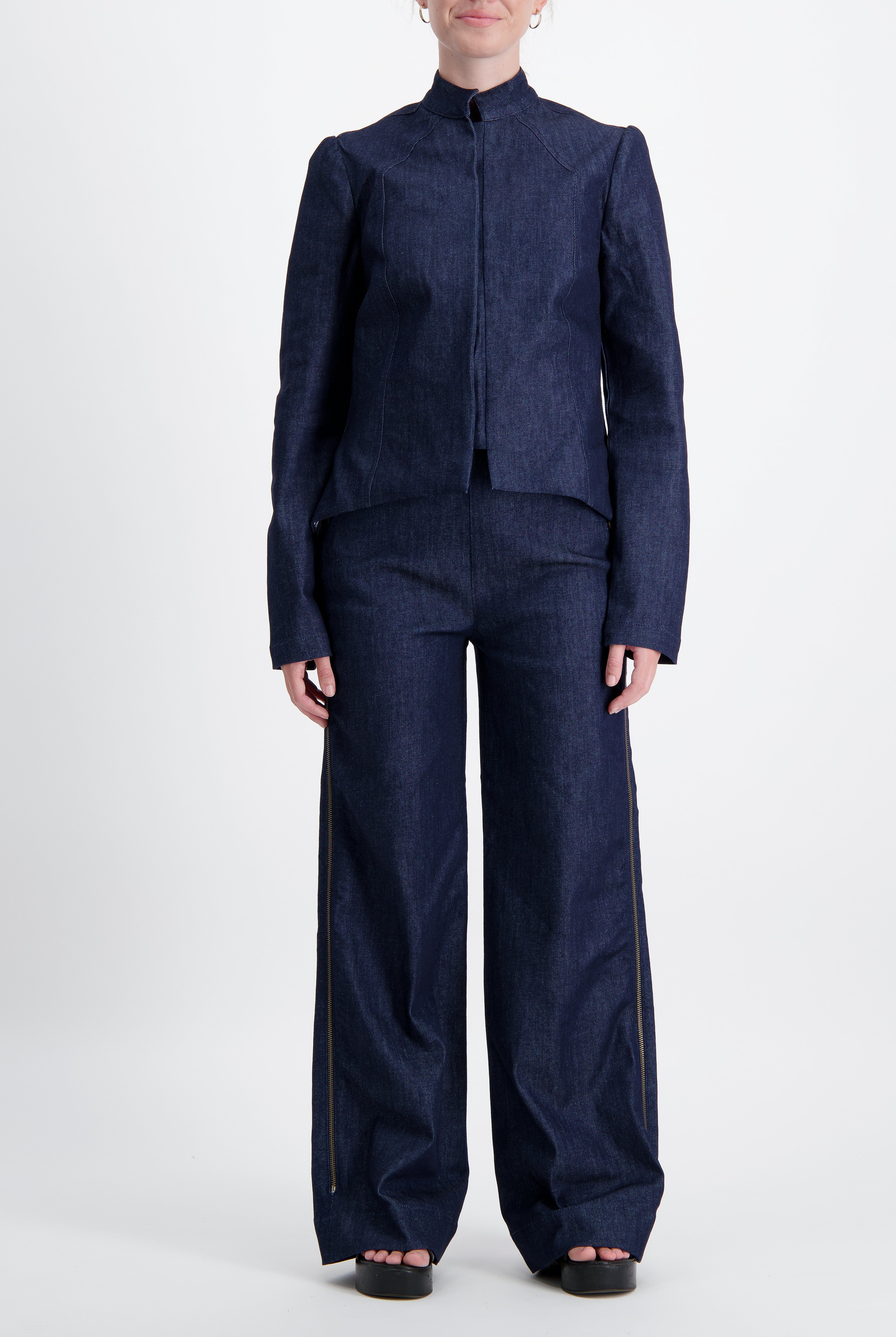 Paula Cropped Magnetic Jacket for Dexterity Support - Blue - Christina Stephens